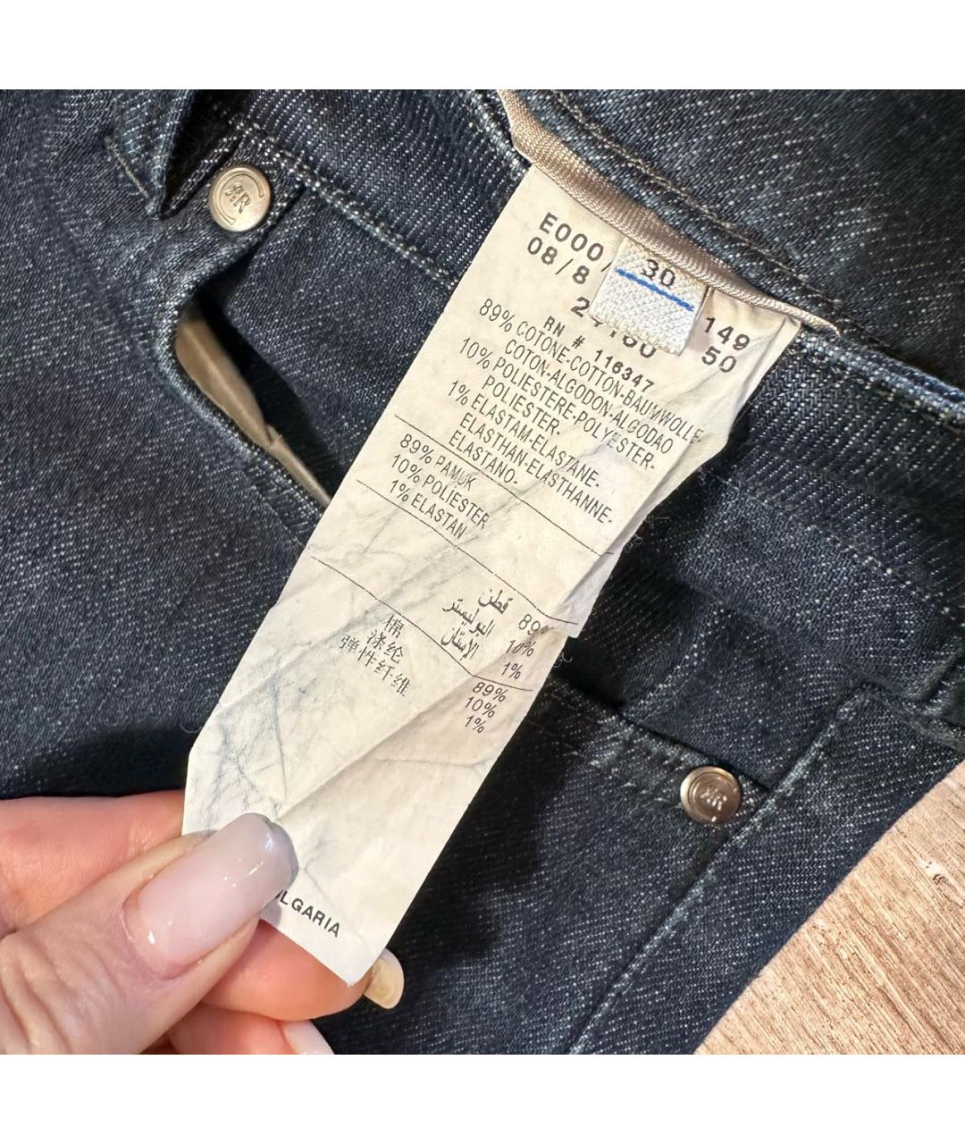 CERRUTI 1881 Темно-синие хлопковые прямые джинсы, фото 6