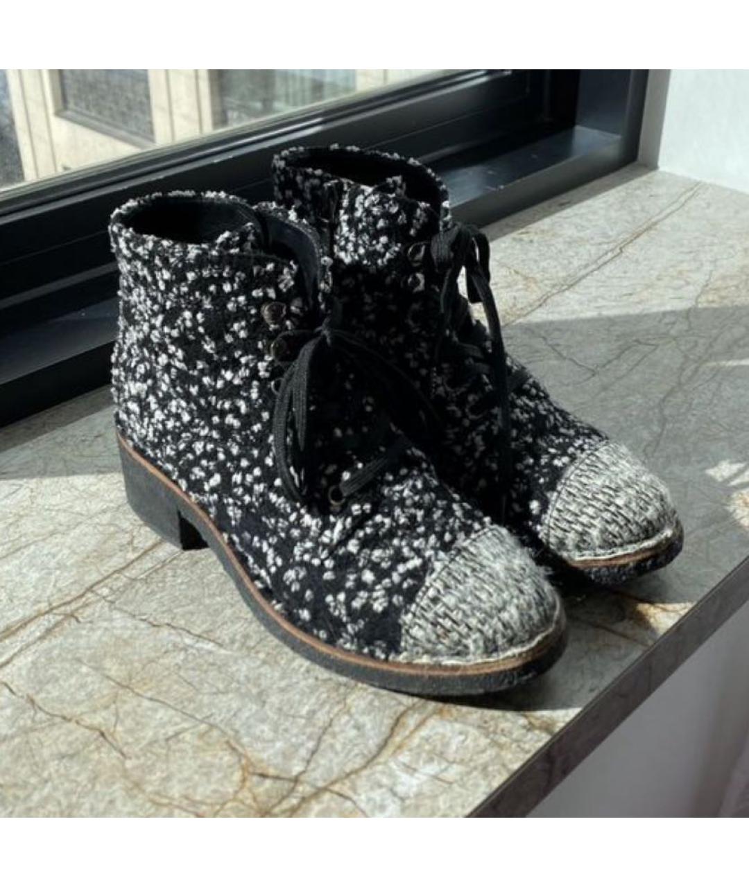 CHANEL Черные кожаные ботинки, фото 2