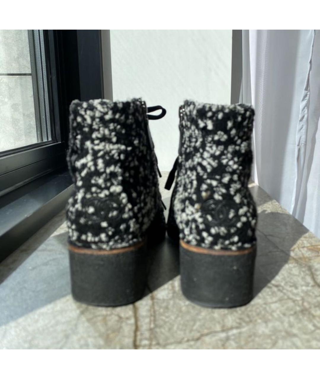 CHANEL Черные кожаные ботинки, фото 3