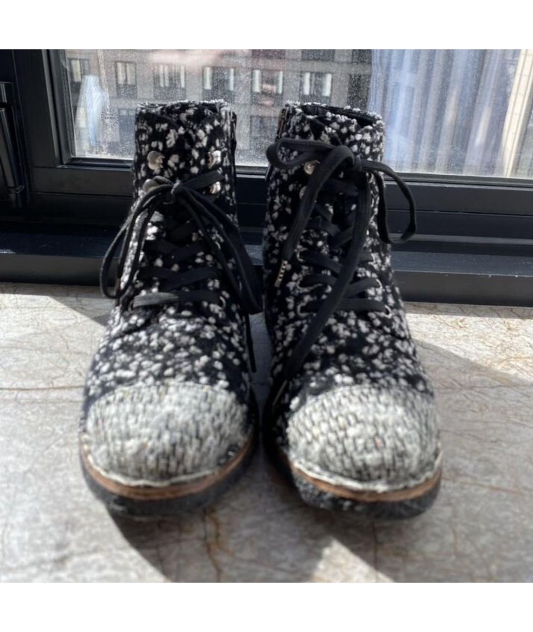 CHANEL Черные кожаные ботинки, фото 5