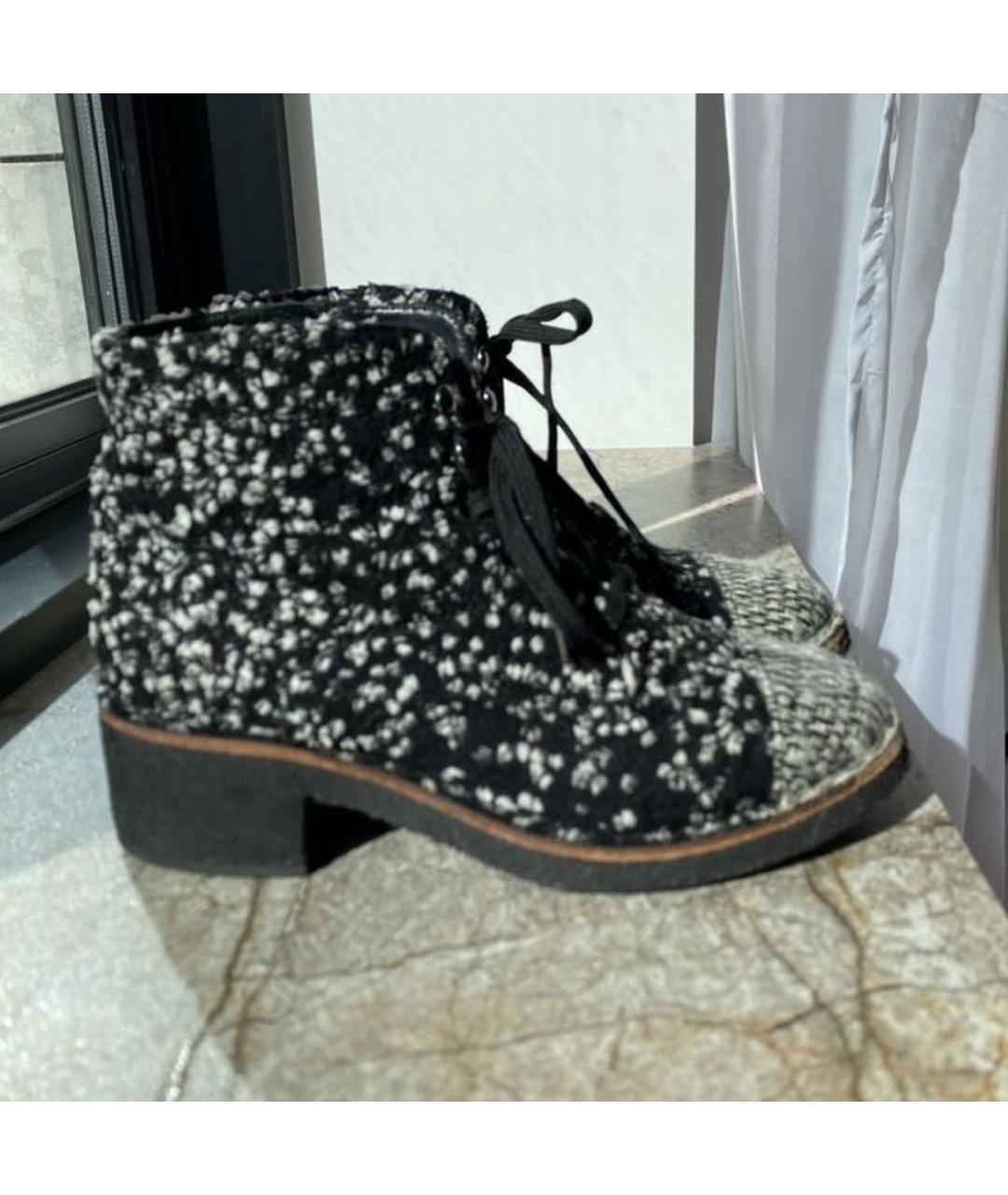 CHANEL Черные кожаные ботинки, фото 9