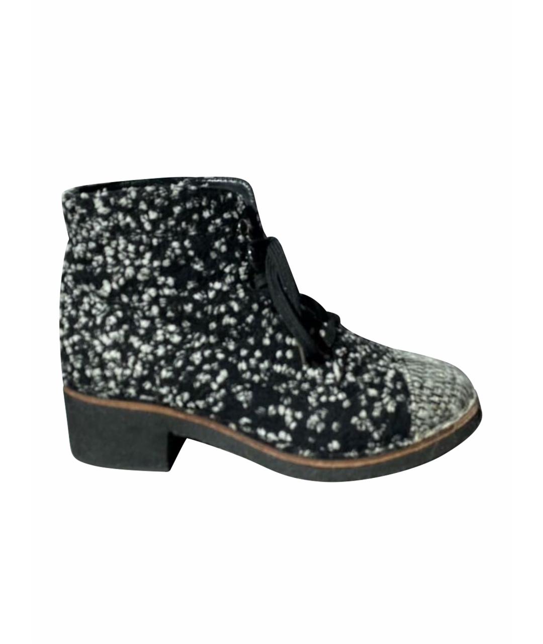 CHANEL Черные кожаные ботинки, фото 1