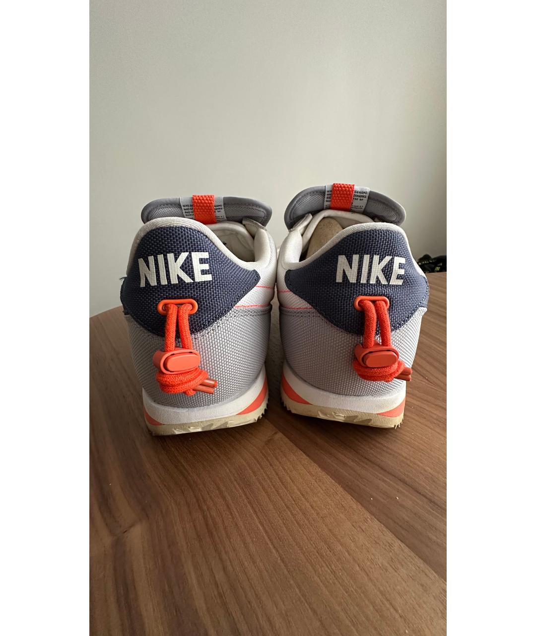 NIKE Белые текстильные низкие кроссовки / кеды, фото 4