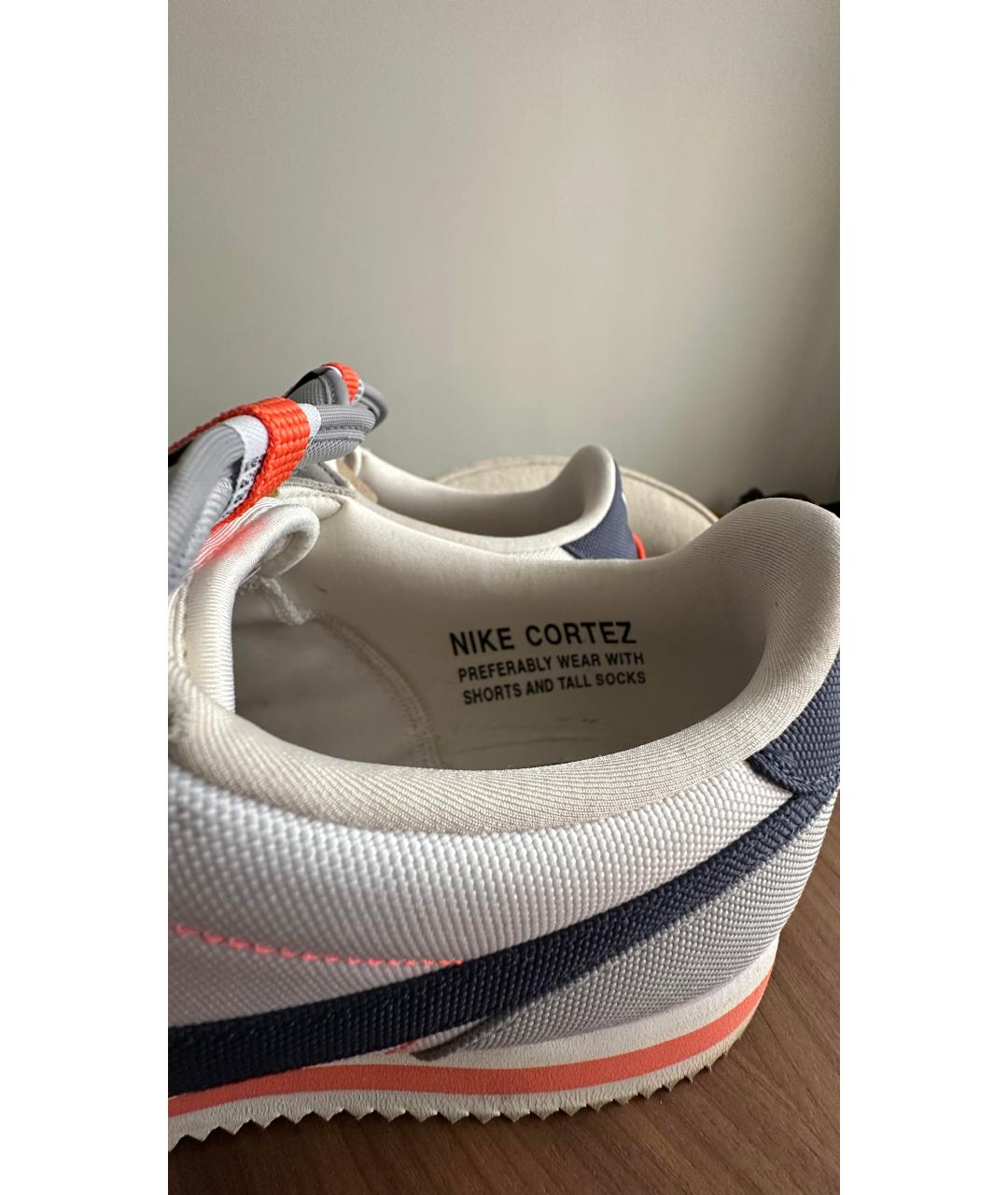 NIKE Белые текстильные низкие кроссовки / кеды, фото 6