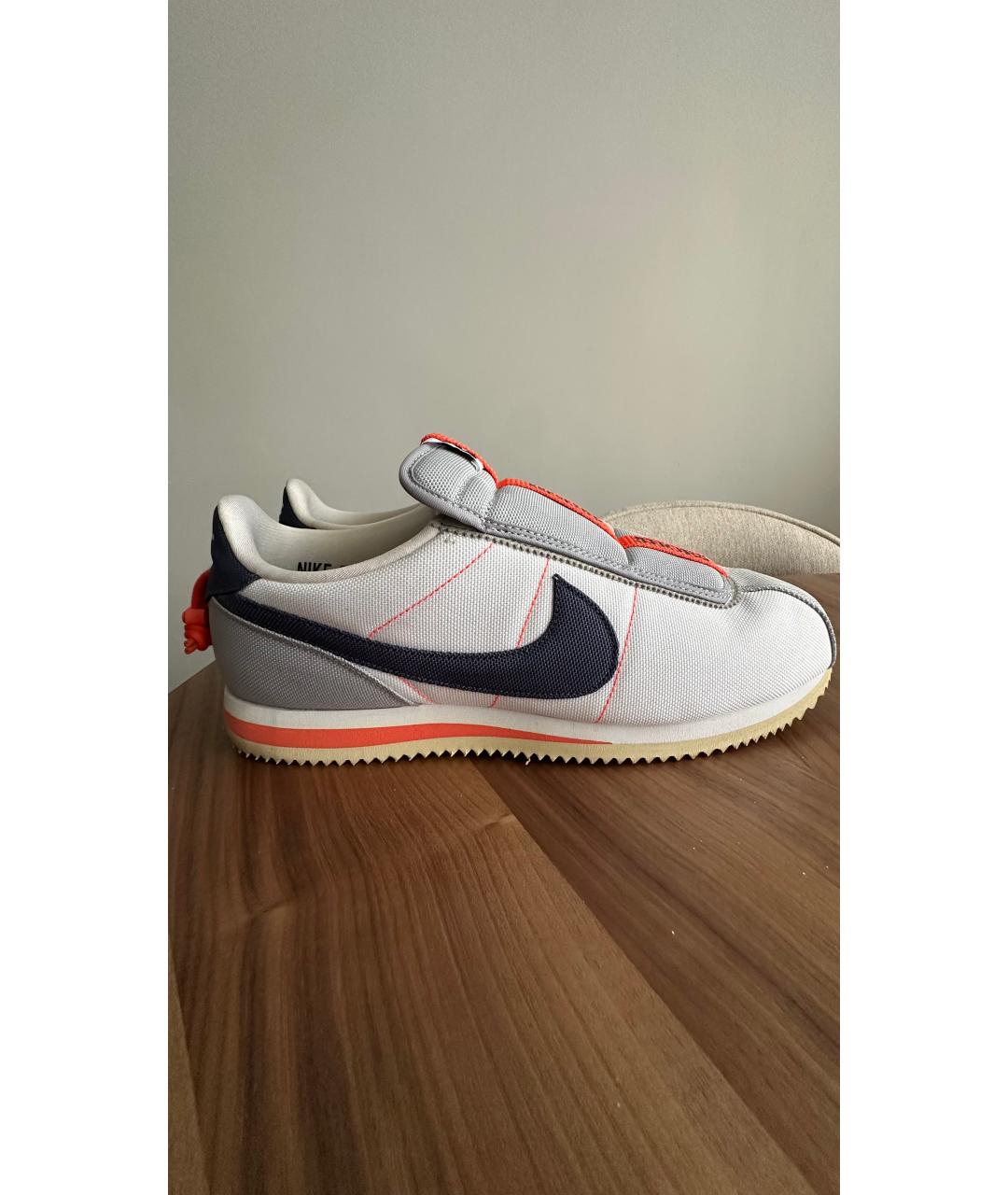 NIKE Белые текстильные низкие кроссовки / кеды, фото 8