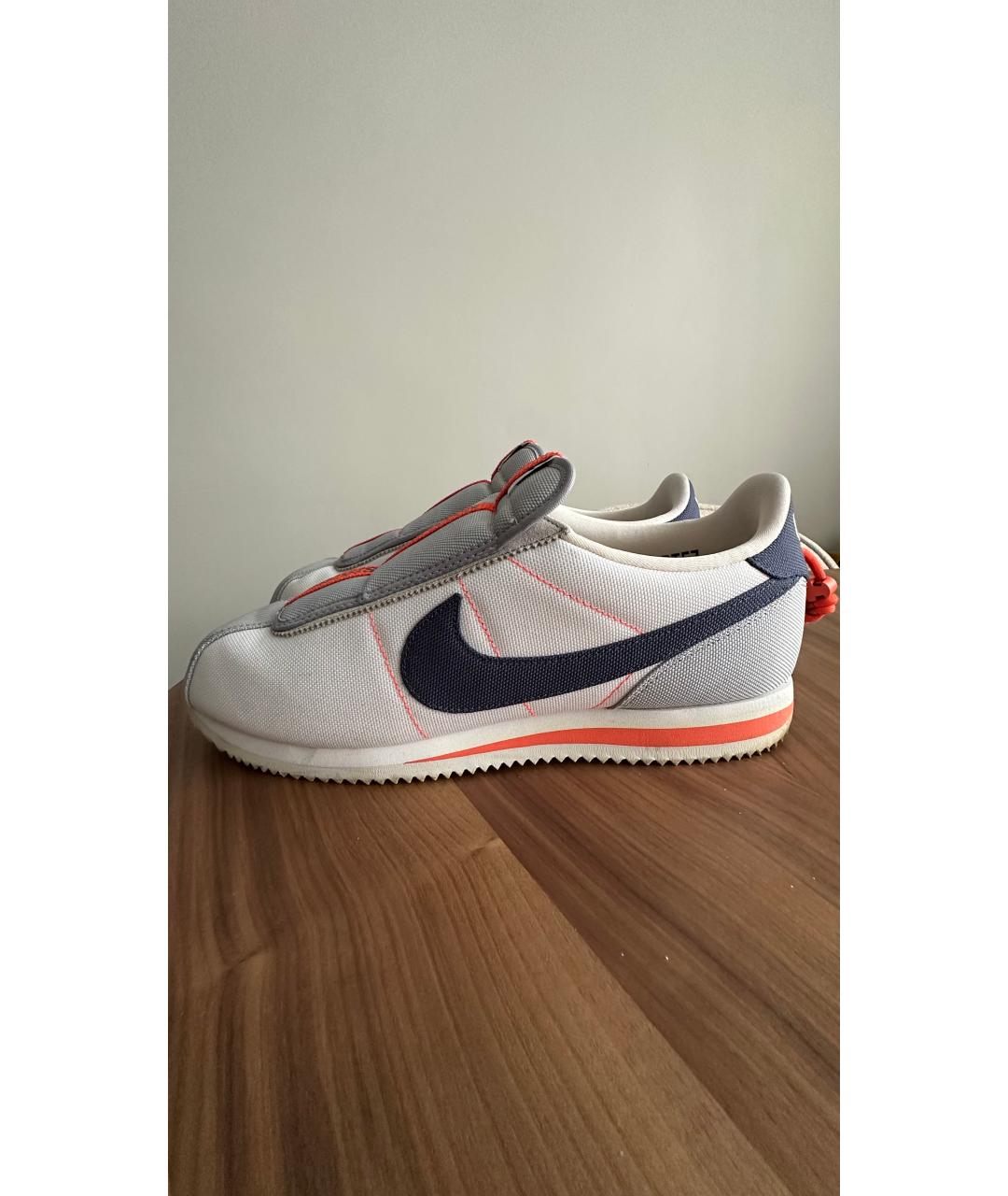 NIKE Белые текстильные низкие кроссовки / кеды, фото 2