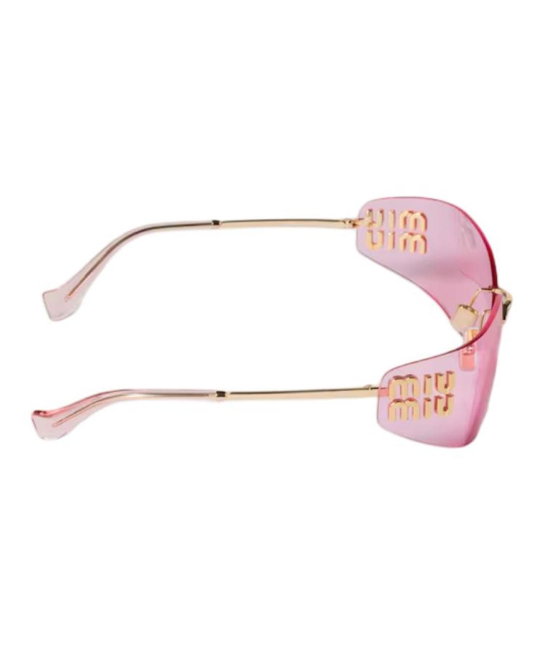 MIU MIU Золотые металлические солнцезащитные очки, фото 3