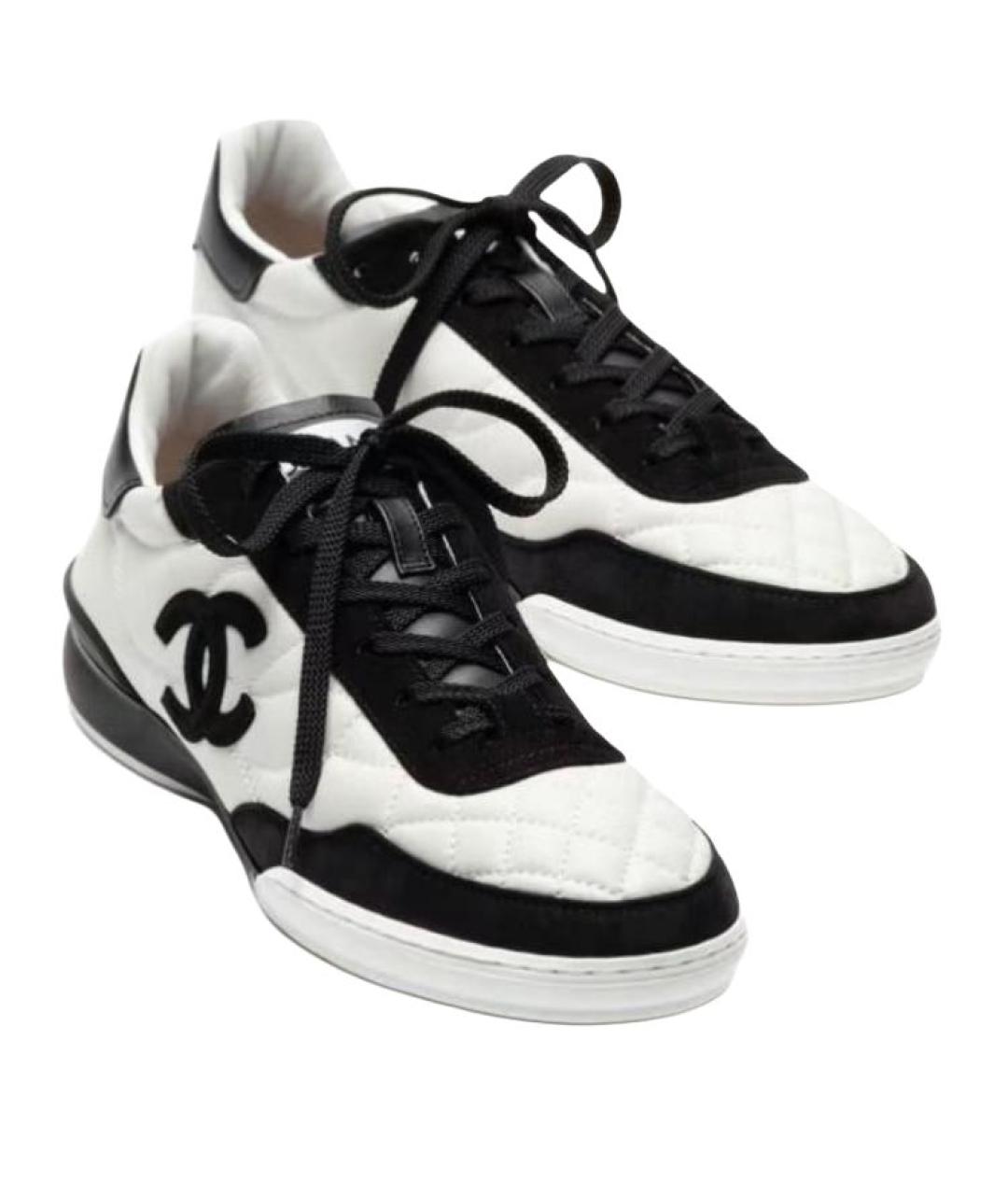 CHANEL Черные кожаные низкие кроссовки / кеды, фото 3