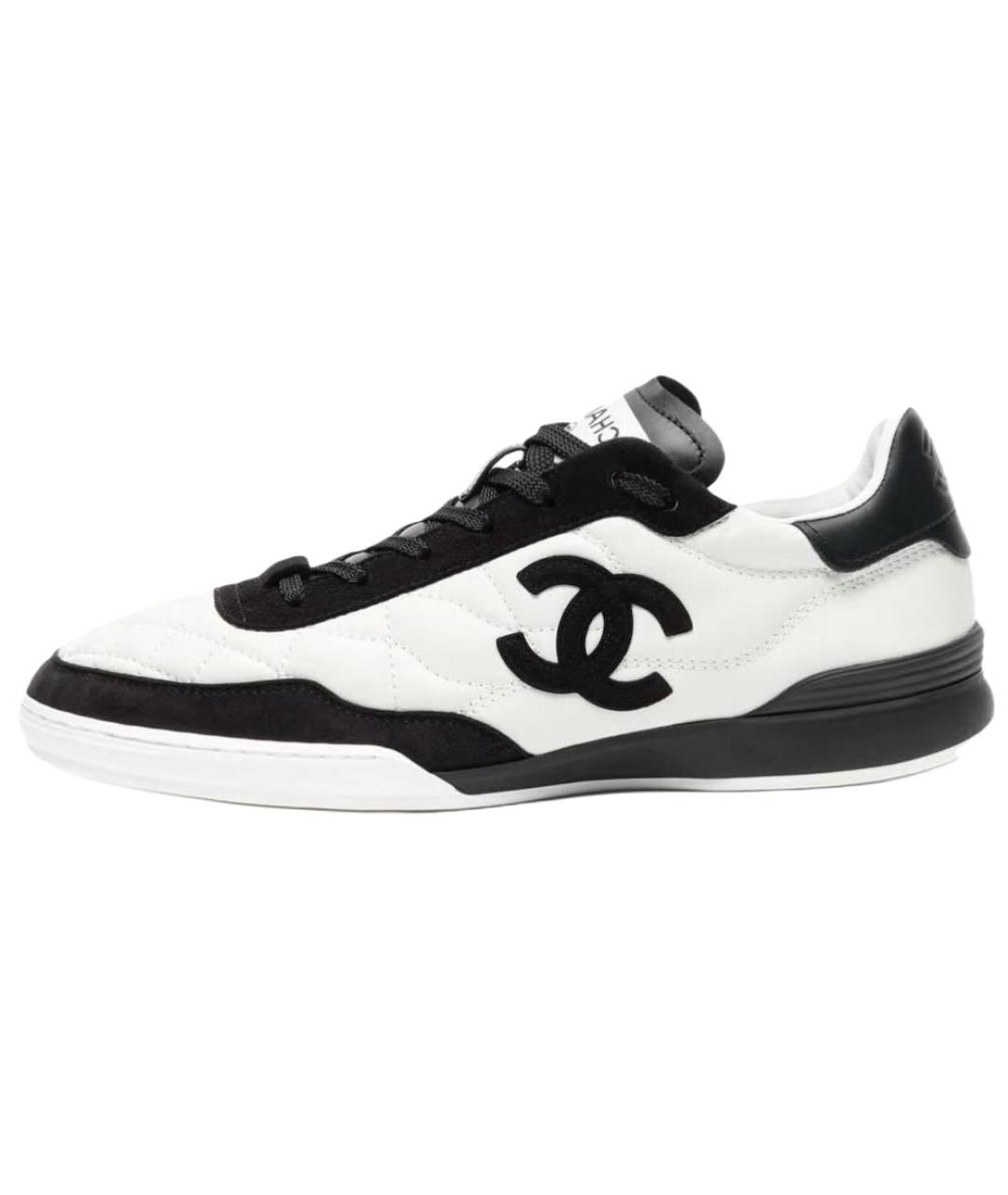 CHANEL Черные кожаные низкие кроссовки / кеды, фото 2