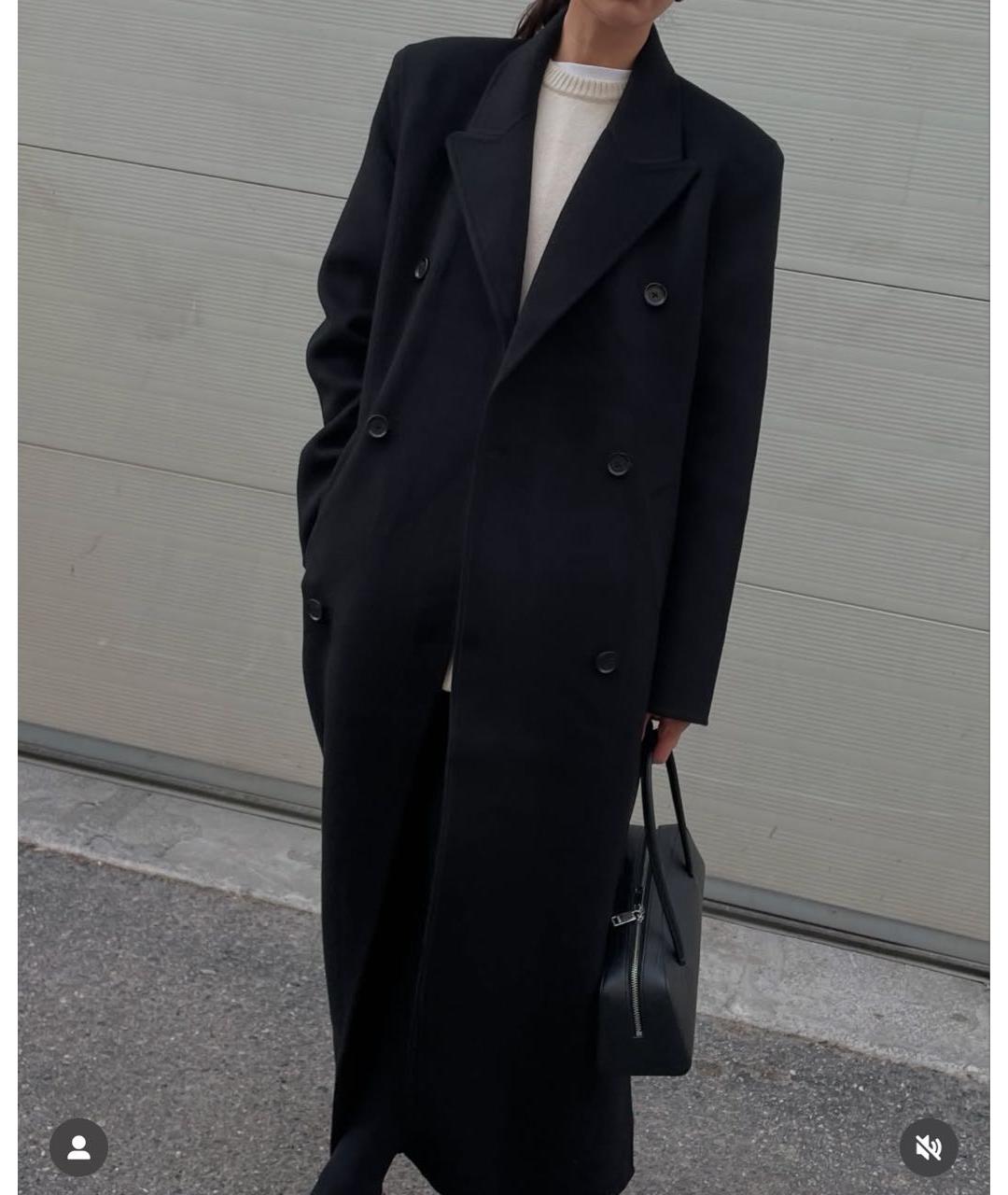 ALMADA LABEL Черное шерстяное пальто, фото 6
