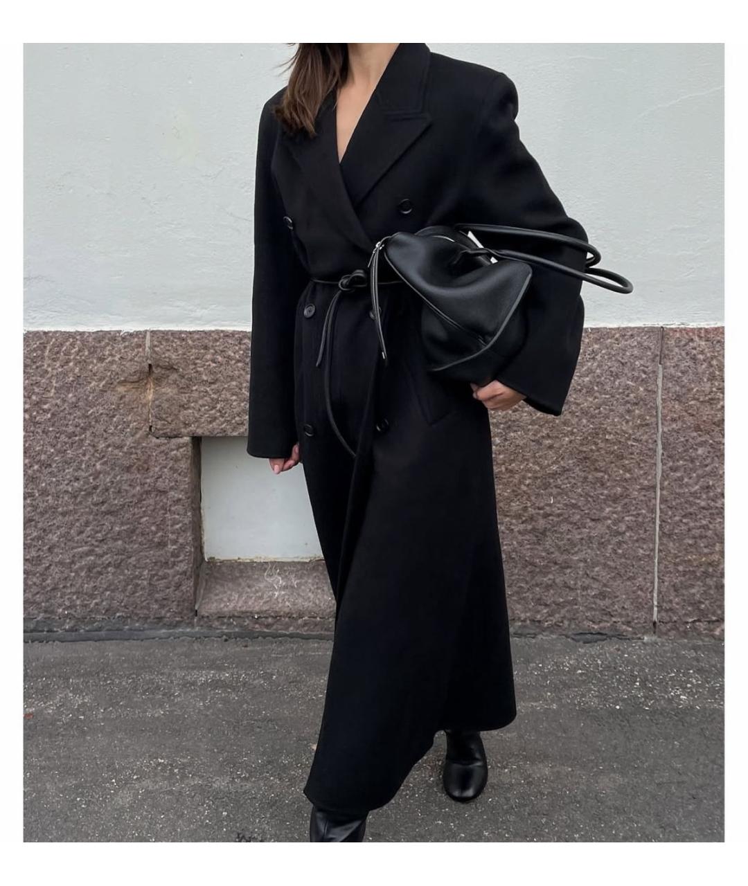 ALMADA LABEL Черное шерстяное пальто, фото 7