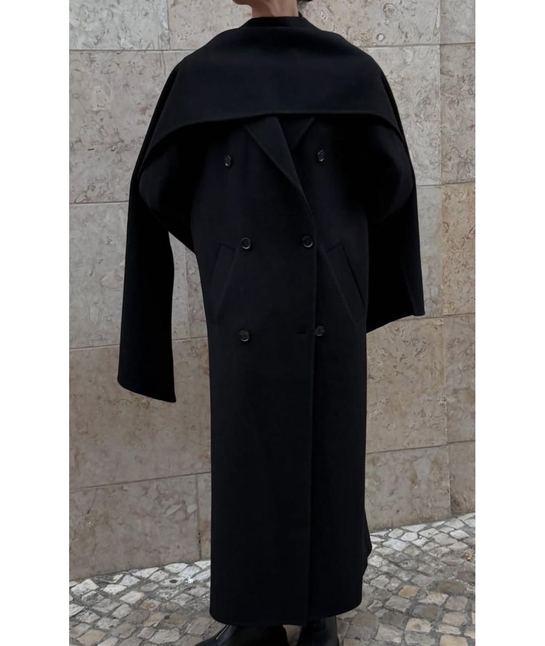 ALMADA LABEL Черное шерстяное пальто, фото 5