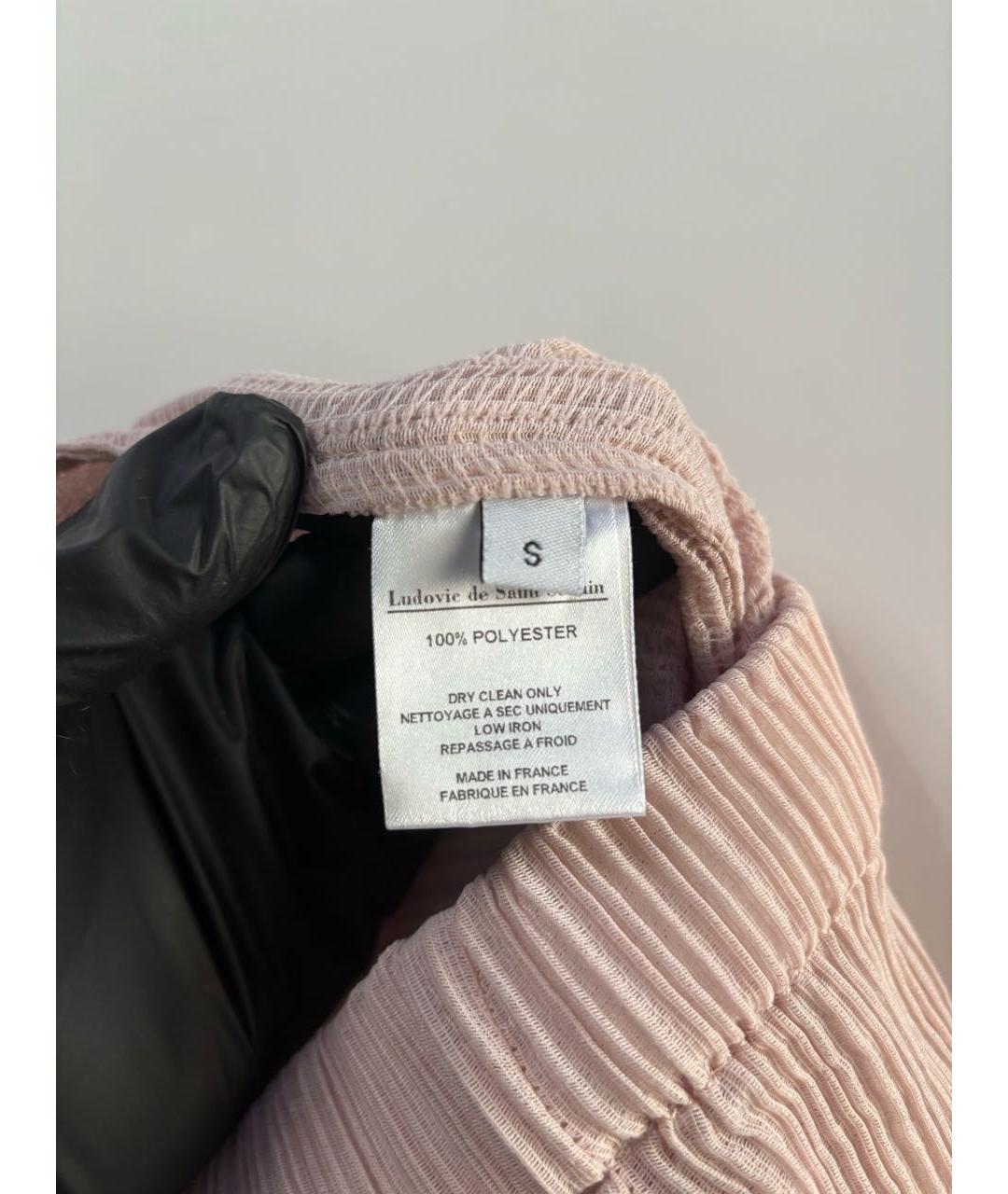 LUDOVIC DE SAINT SERNIN Розовая полиэстеровая юбка макси, фото 3