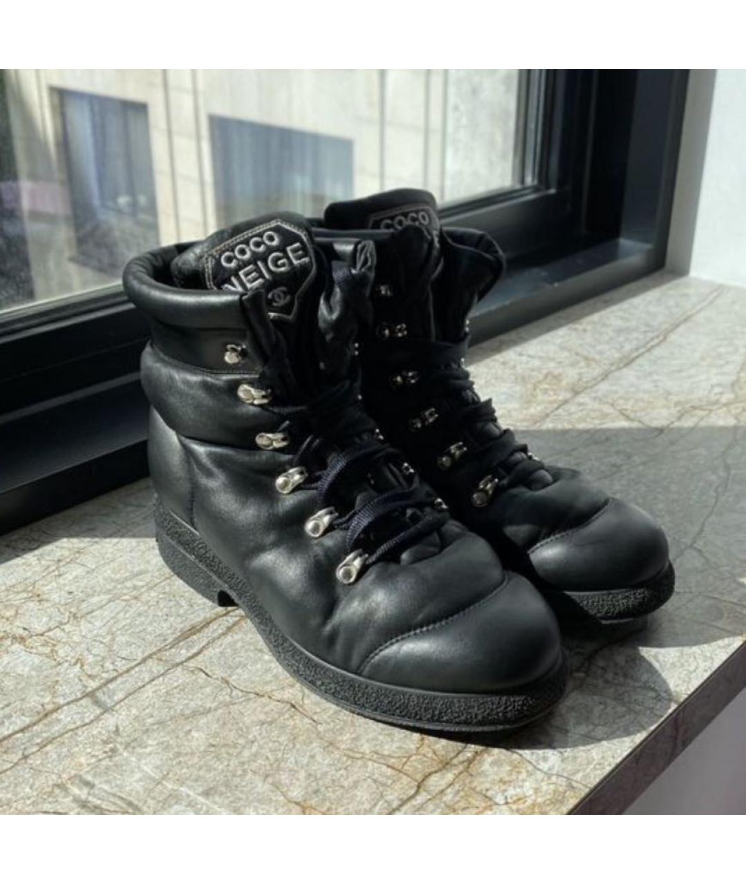 CHANEL Черные кожаные ботинки, фото 8