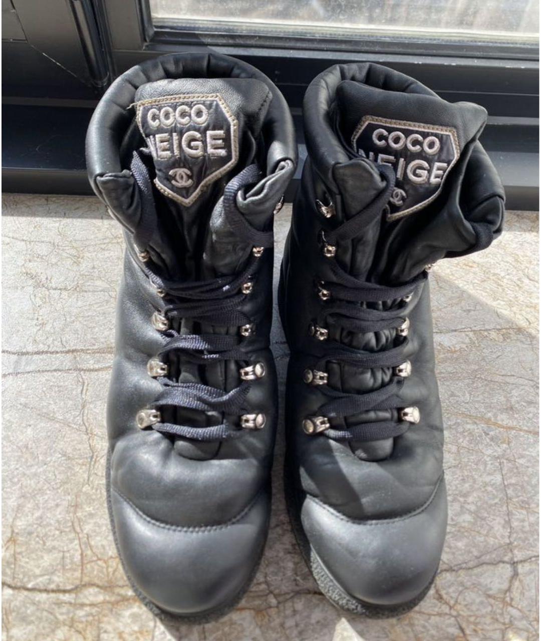 CHANEL Черные кожаные ботинки, фото 3