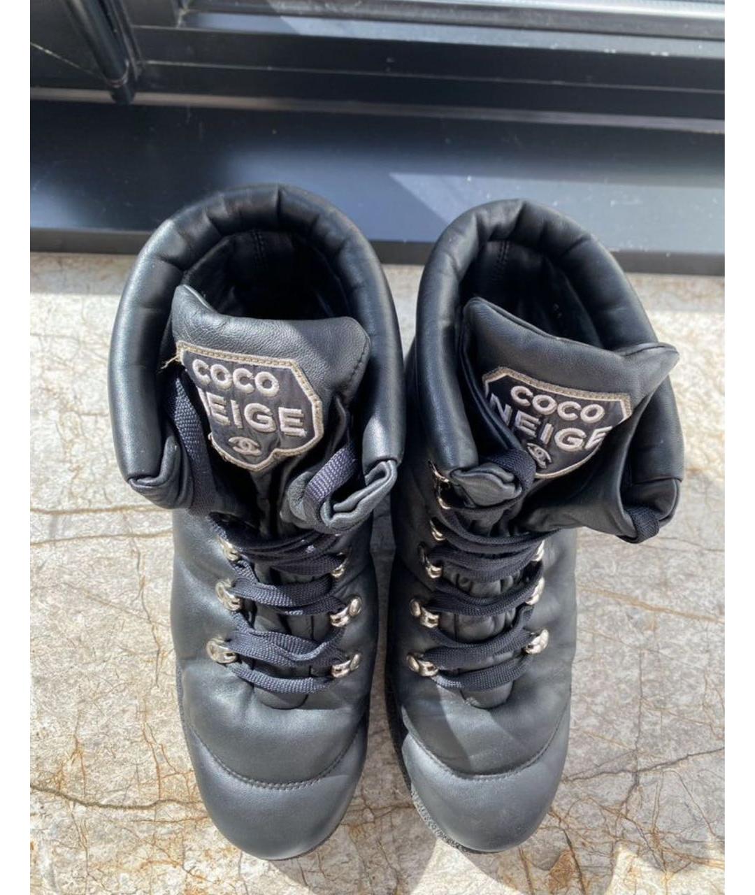 CHANEL Черные кожаные ботинки, фото 4