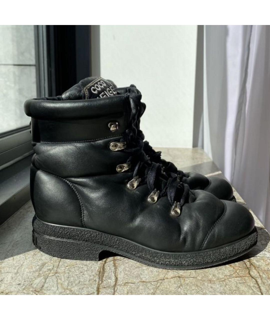CHANEL Черные кожаные ботинки, фото 9