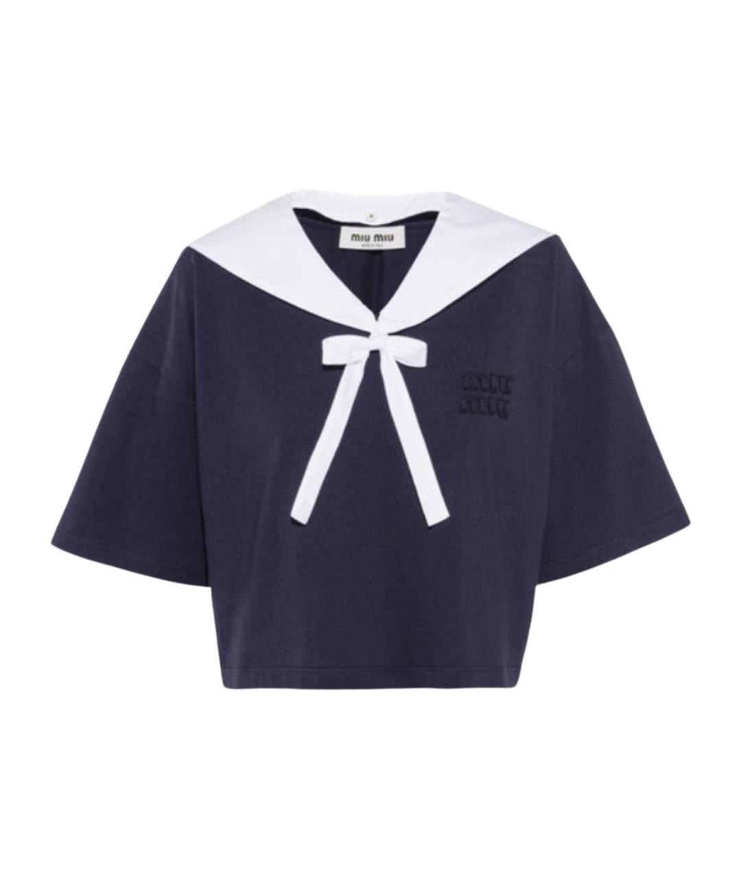 MIU MIU Синяя футболка, фото 1