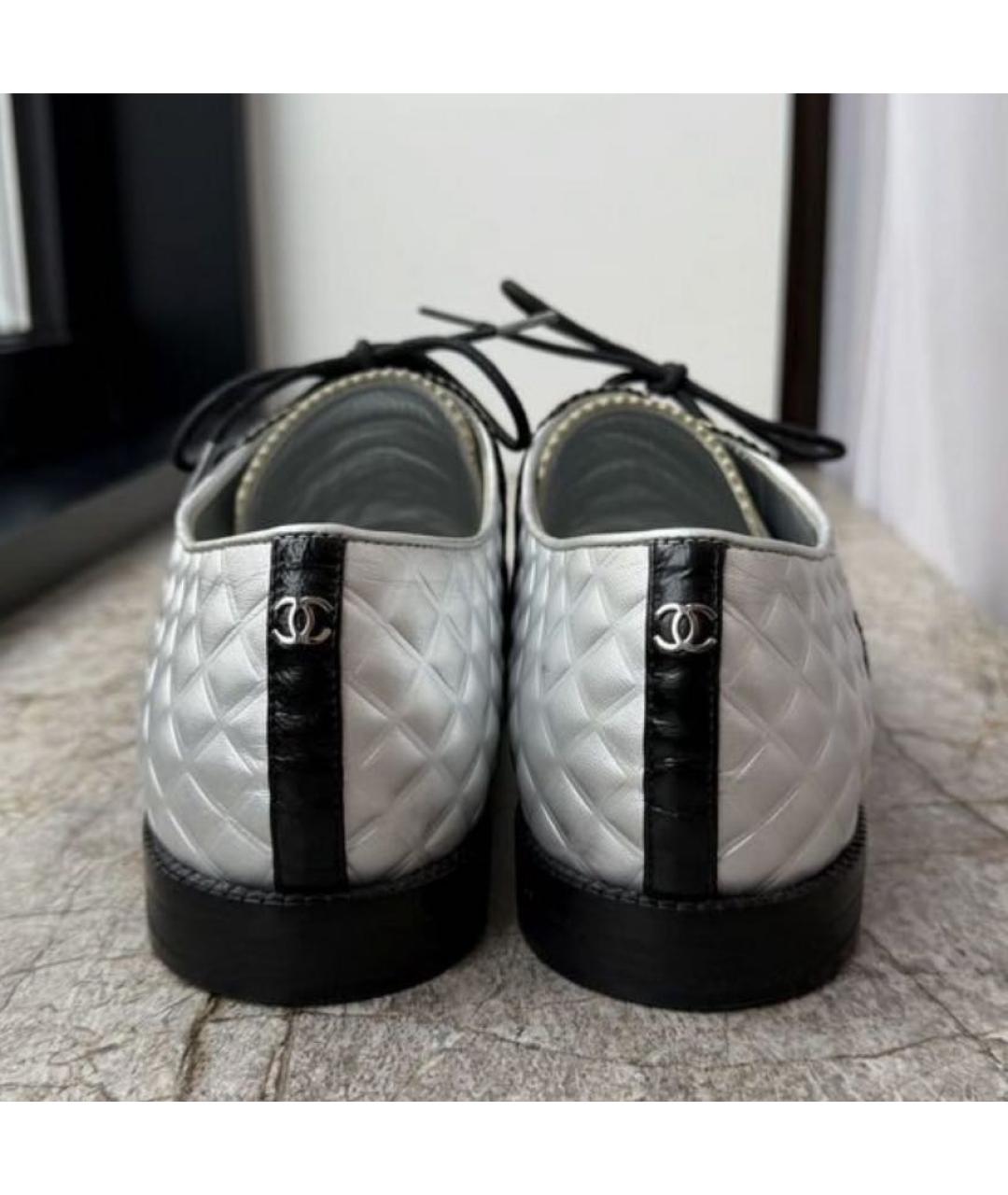 CHANEL Черные кожаные брогги и оксфорды, фото 3
