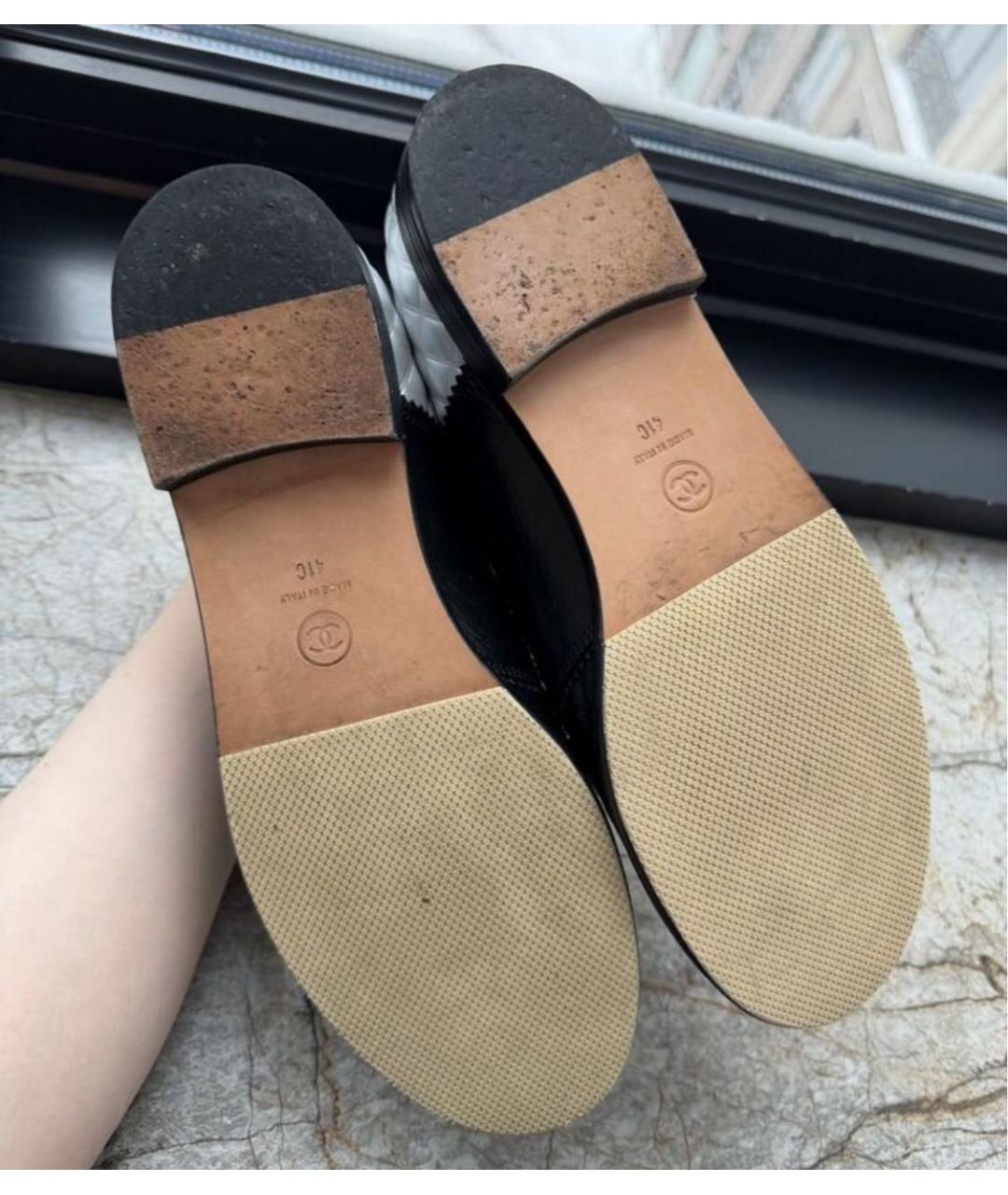 CHANEL Черные кожаные брогги и оксфорды, фото 7