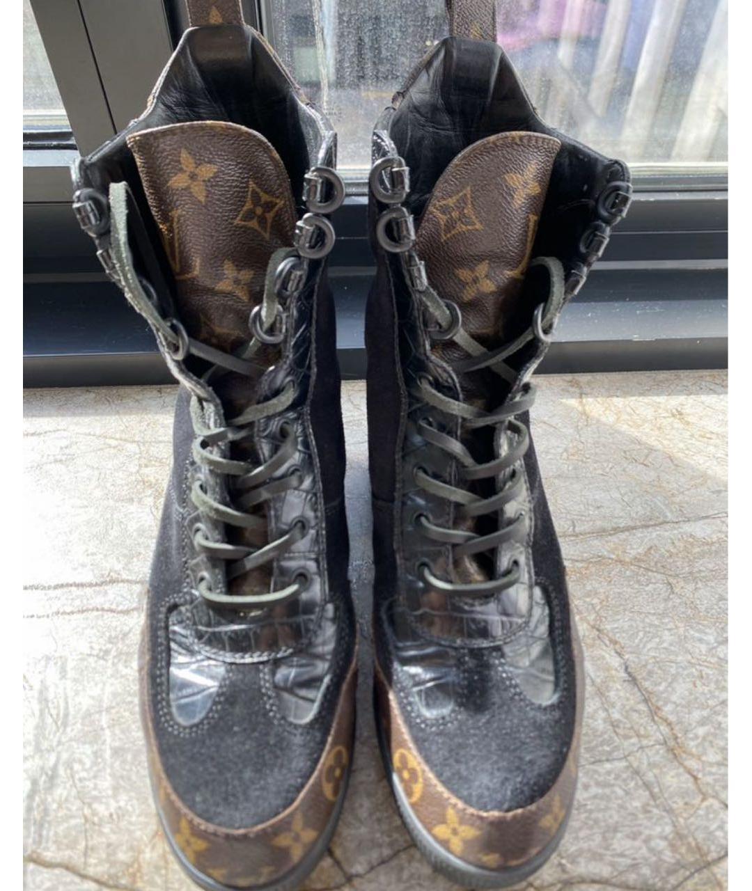 LOUIS VUITTON Коричневые кожаные ботильоны, фото 6