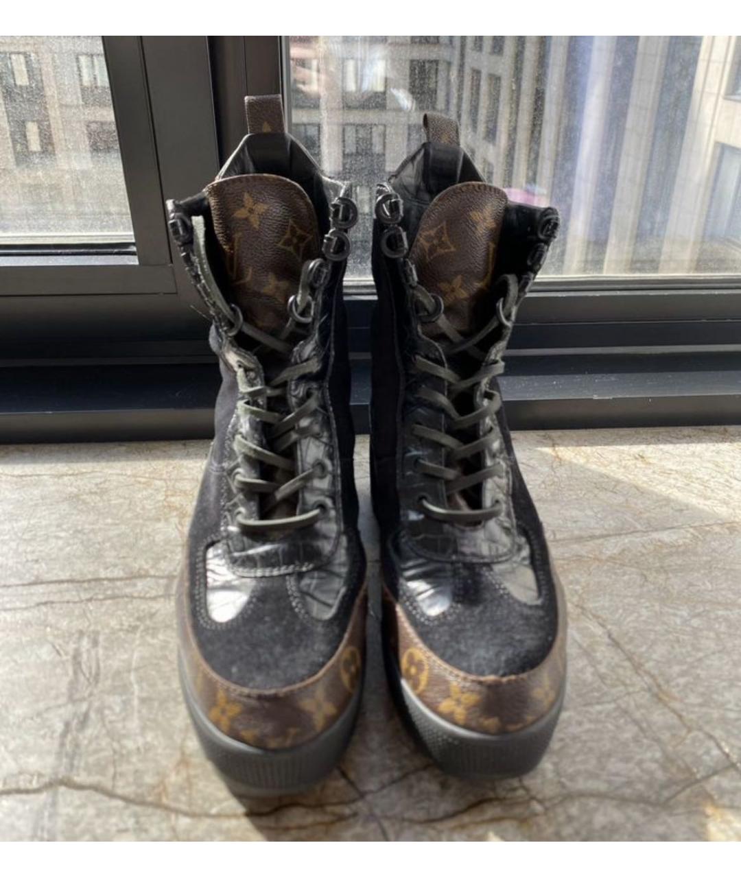 LOUIS VUITTON Коричневые кожаные ботильоны, фото 3