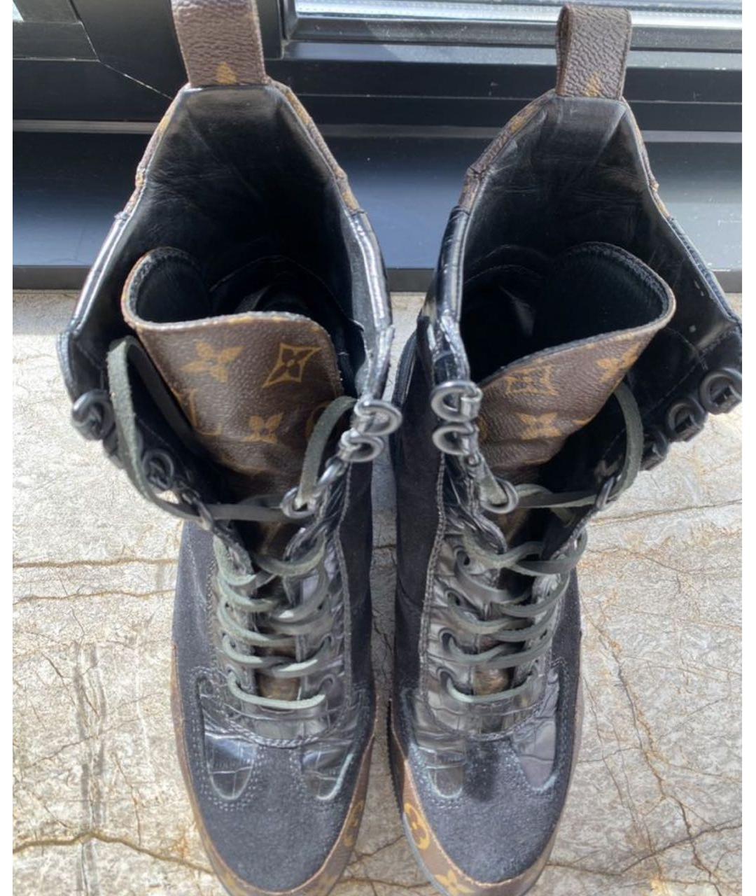 LOUIS VUITTON Коричневые кожаные ботильоны, фото 5