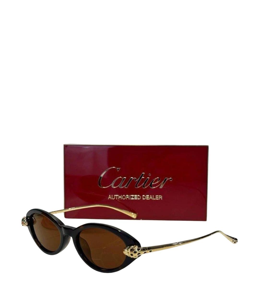 CARTIER Черные металлические солнцезащитные очки, фото 4