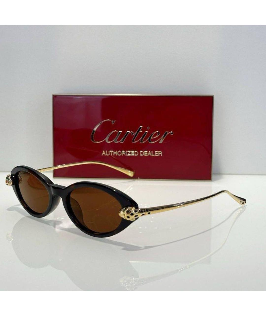 CARTIER Черные металлические солнцезащитные очки, фото 3