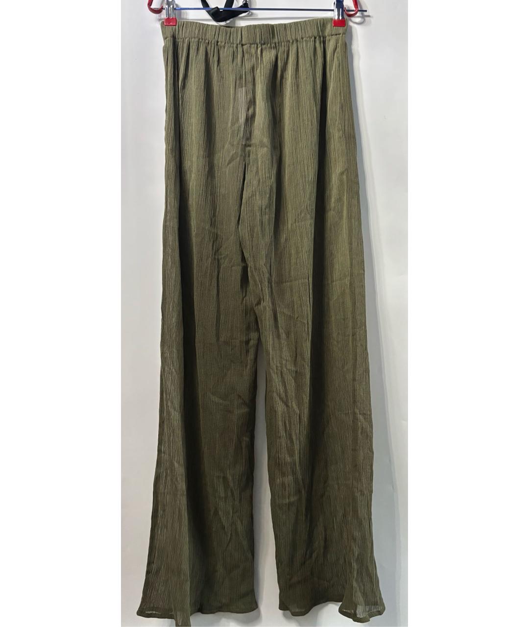 LUDOVIC DE SAINT SERNIN Хаки полиэстеровые брюки широкие, фото 2