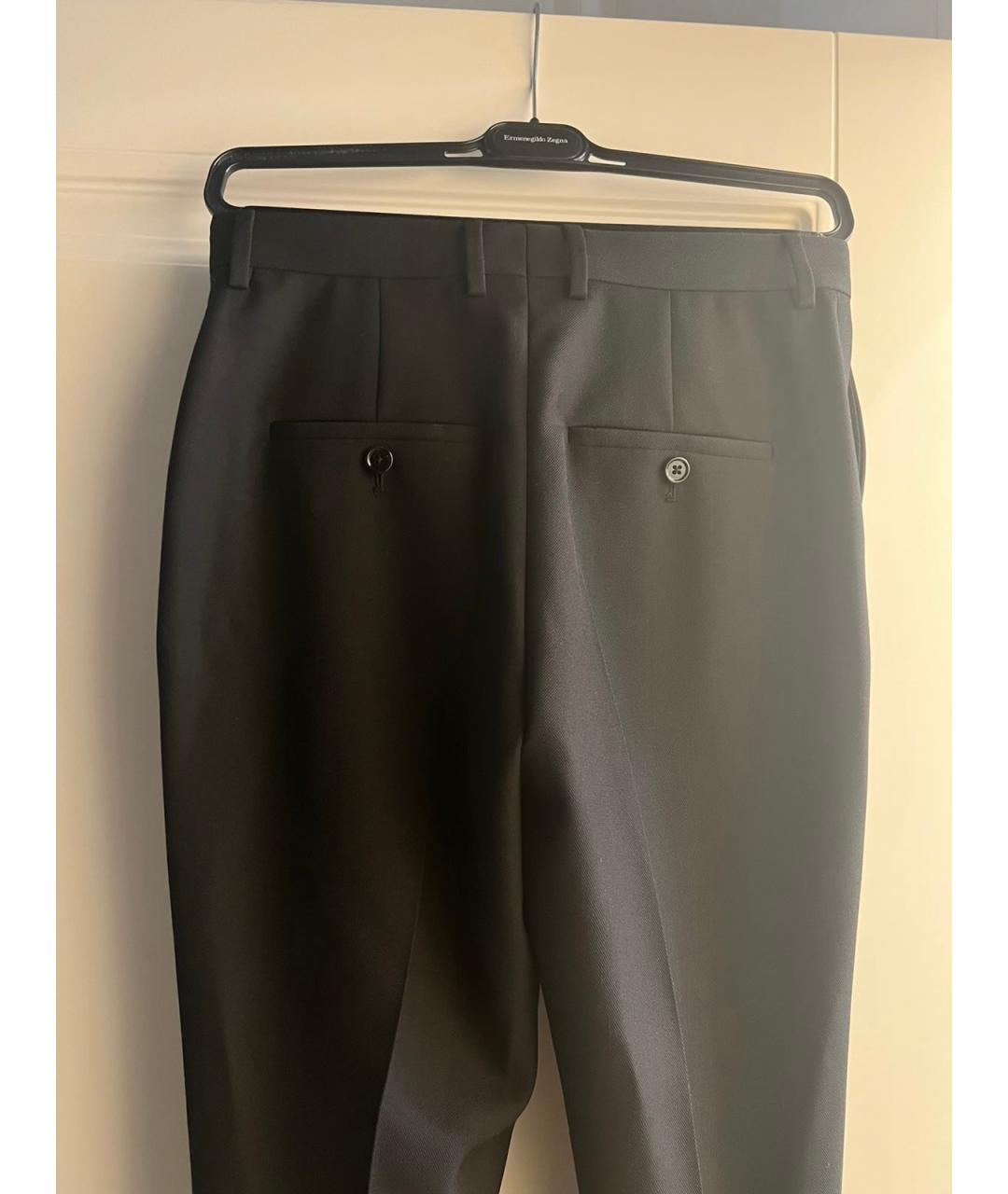 CELINE Черные шерстяные прямые брюки, фото 3