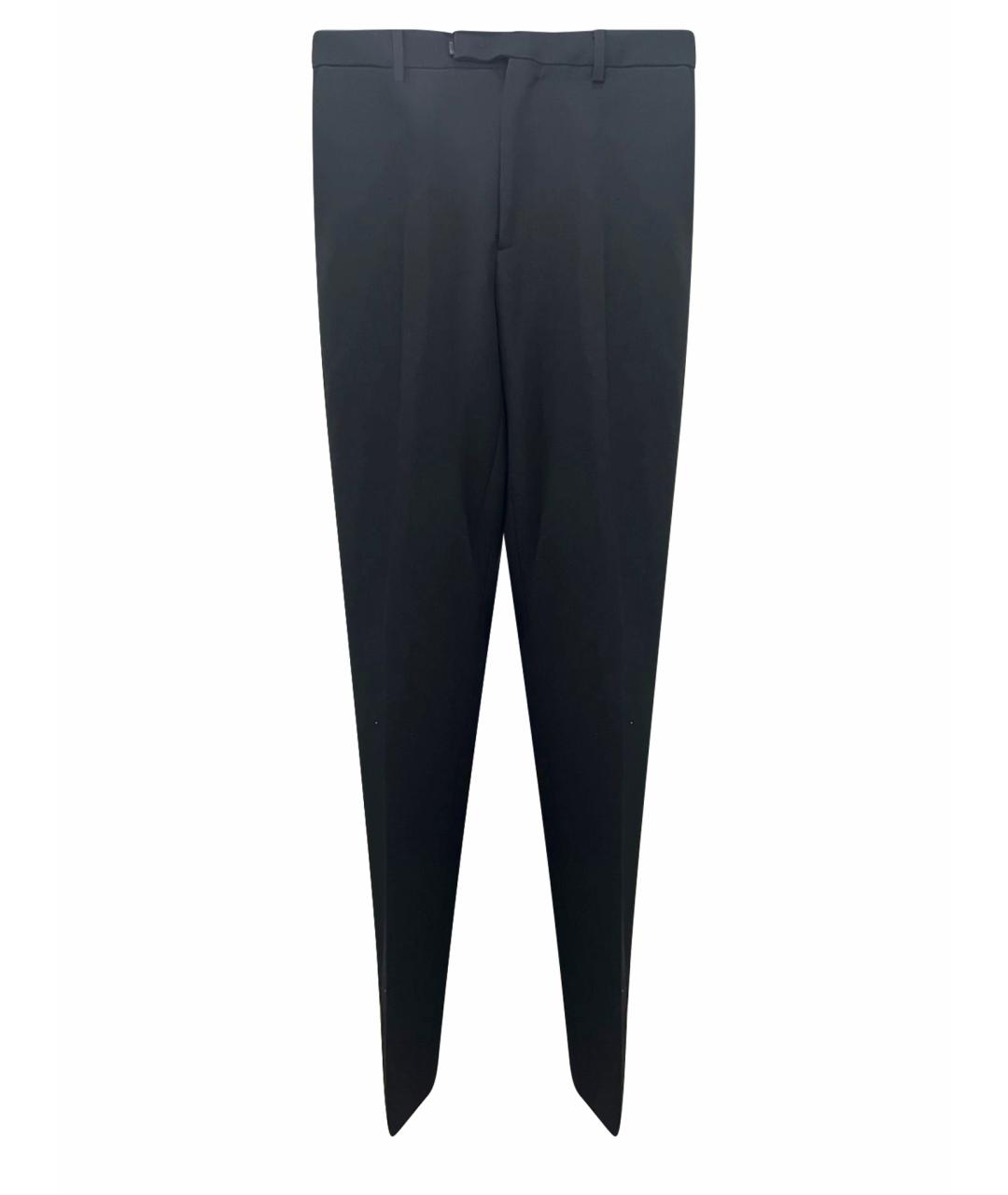 CELINE Черные шерстяные прямые брюки, фото 1