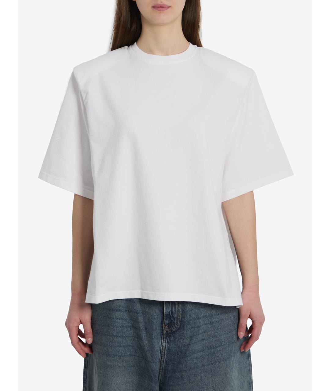 THE FRANKIE SHOP Белая хлопковая футболка, фото 4