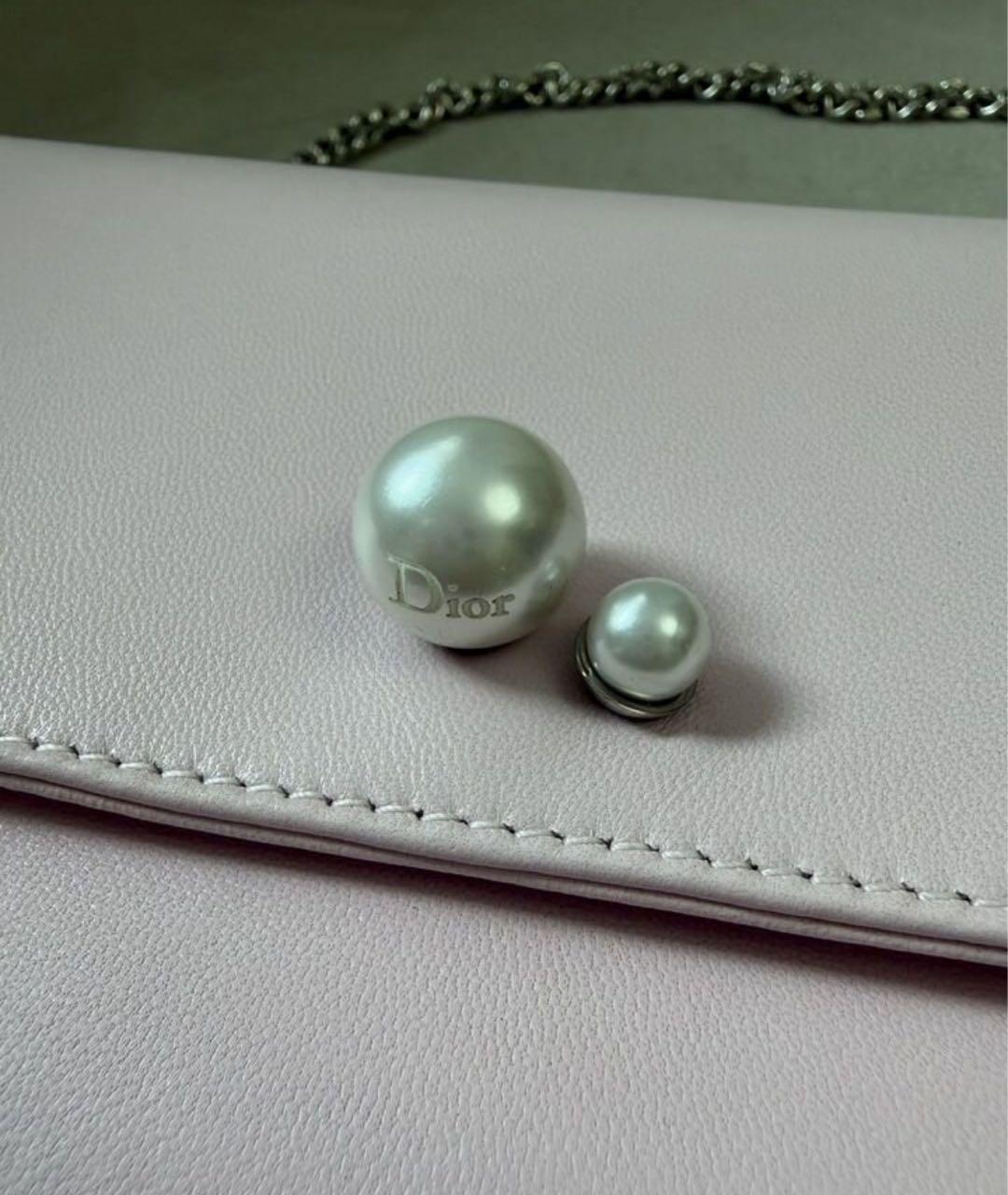 CHRISTIAN DIOR Розовая кожаная сумка через плечо, фото 7