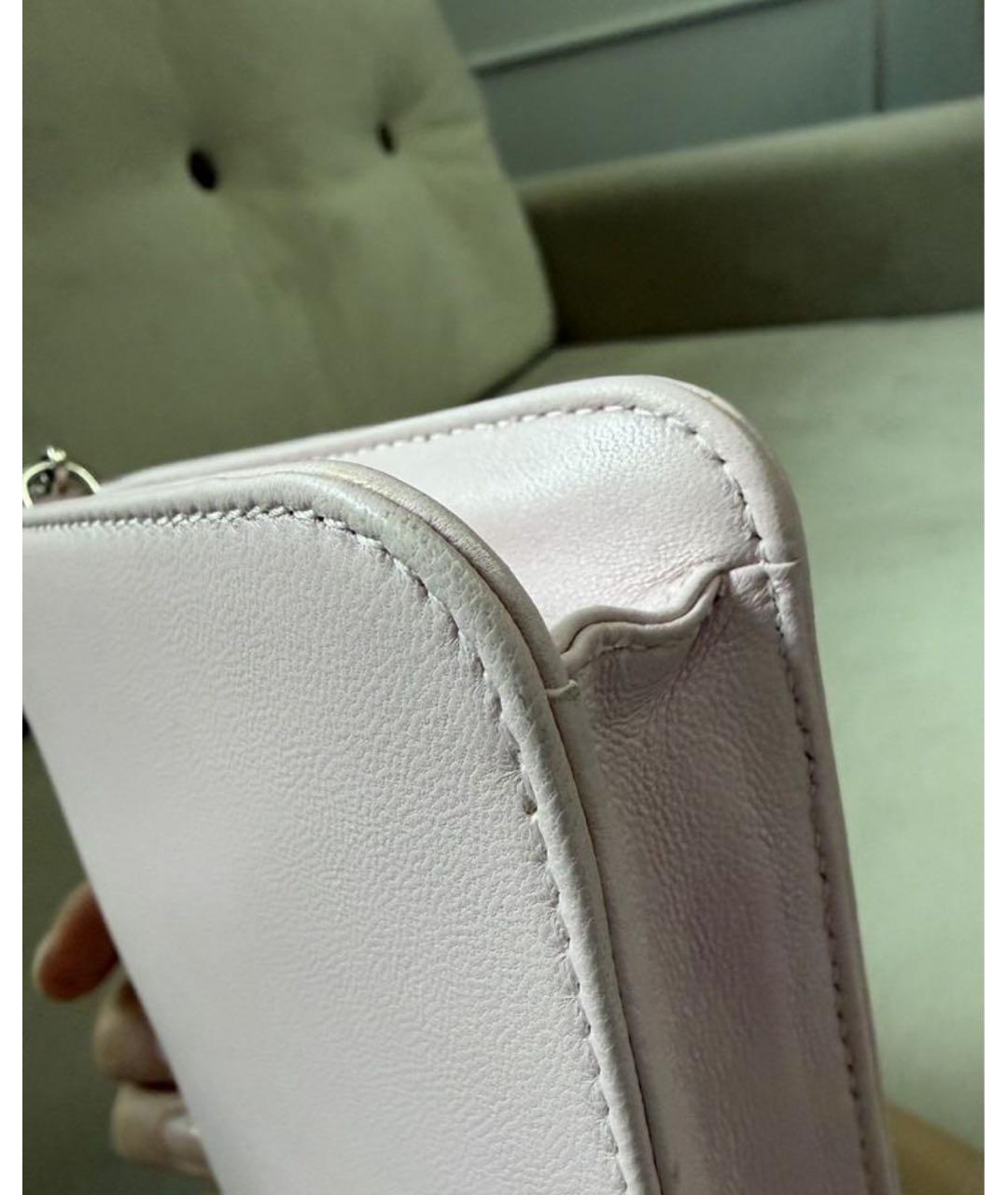 CHRISTIAN DIOR Розовая кожаная сумка через плечо, фото 8