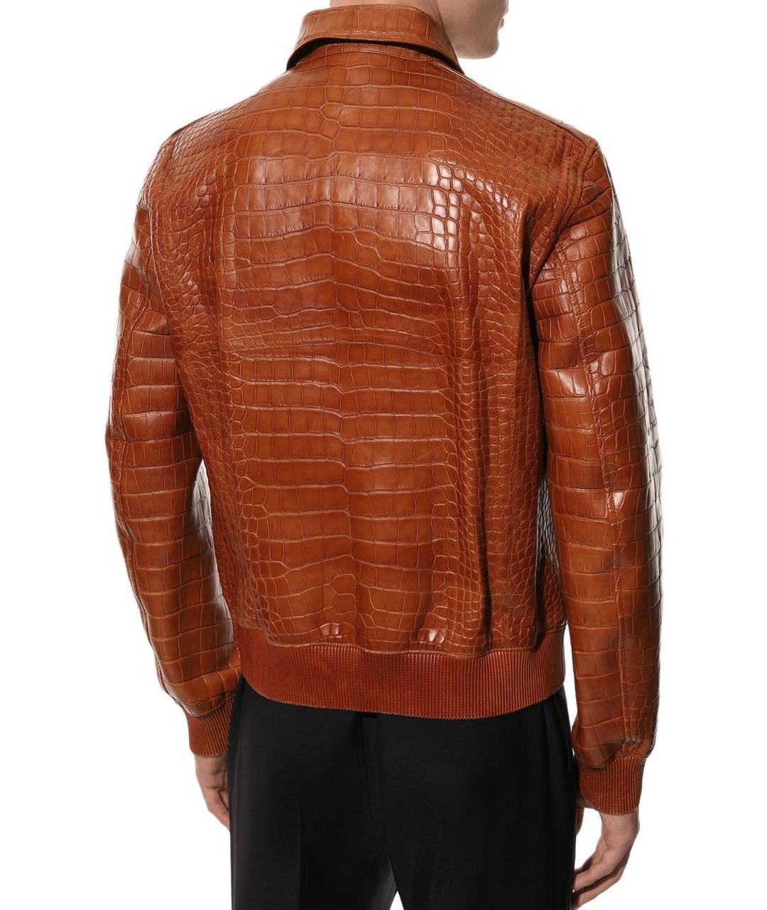 RALPH LAUREN COLLECTION Коричневая куртка из экзотической кожи, фото 2