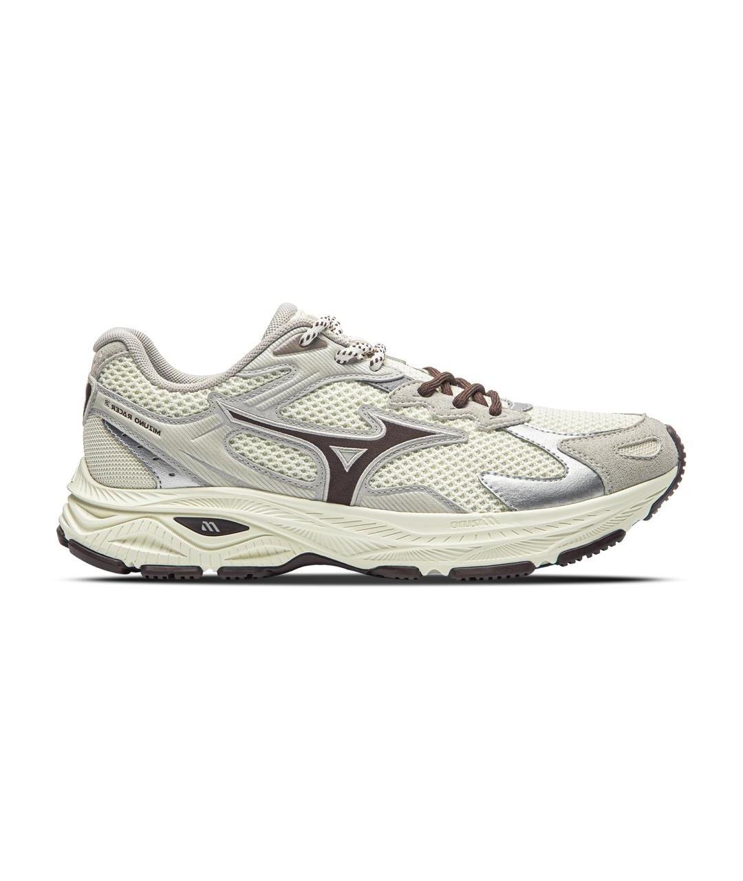 MIZUNO Серебряные кожаные кроссовки, фото 1