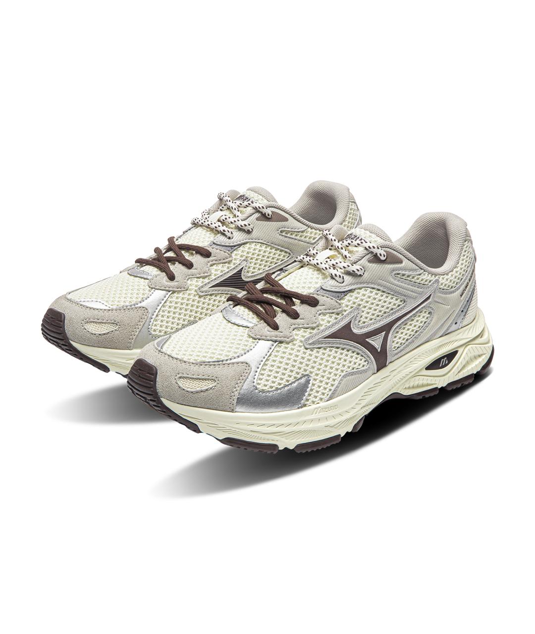 MIZUNO Серебряные кожаные кроссовки, фото 4