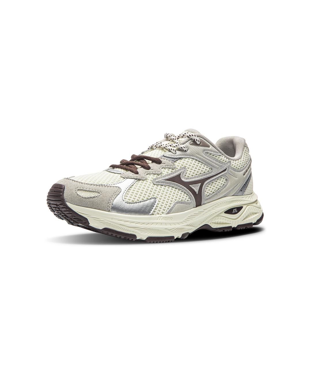 MIZUNO Серебряные кожаные кроссовки, фото 2