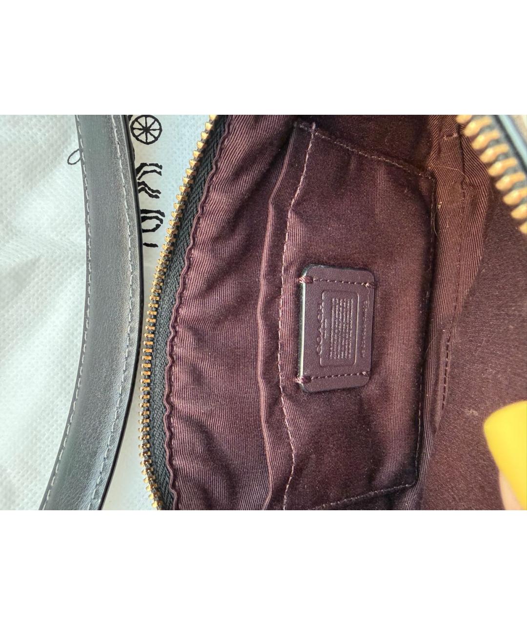 COACH Коричневая сумка с короткими ручками из искусственной кожи, фото 4