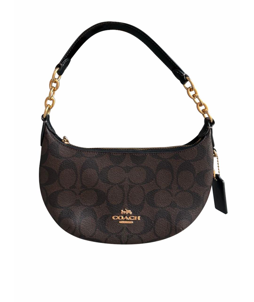 COACH Коричневая сумка с короткими ручками из искусственной кожи, фото 1