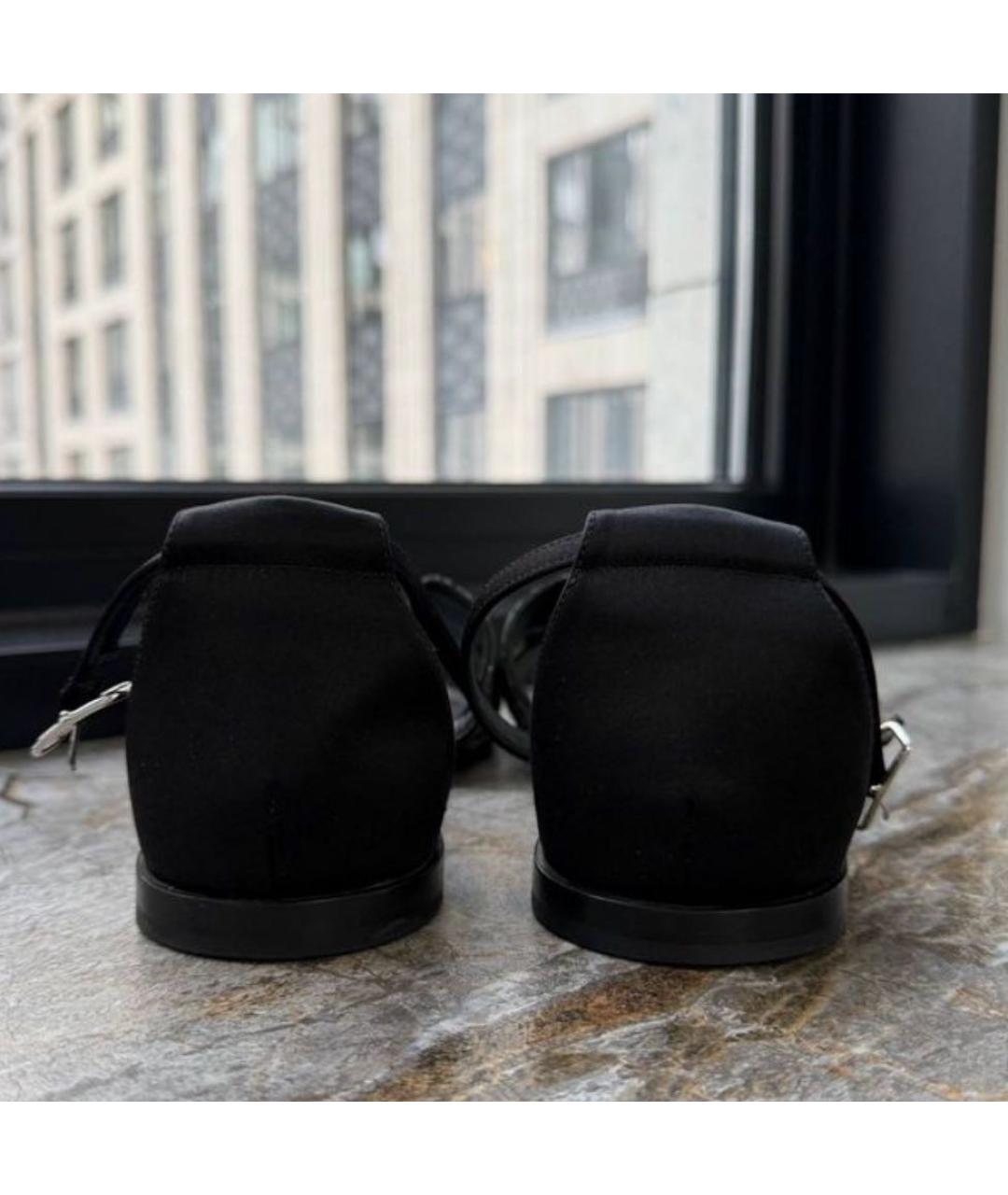 HERMES Антрацитовые кожаные босоножки, фото 3