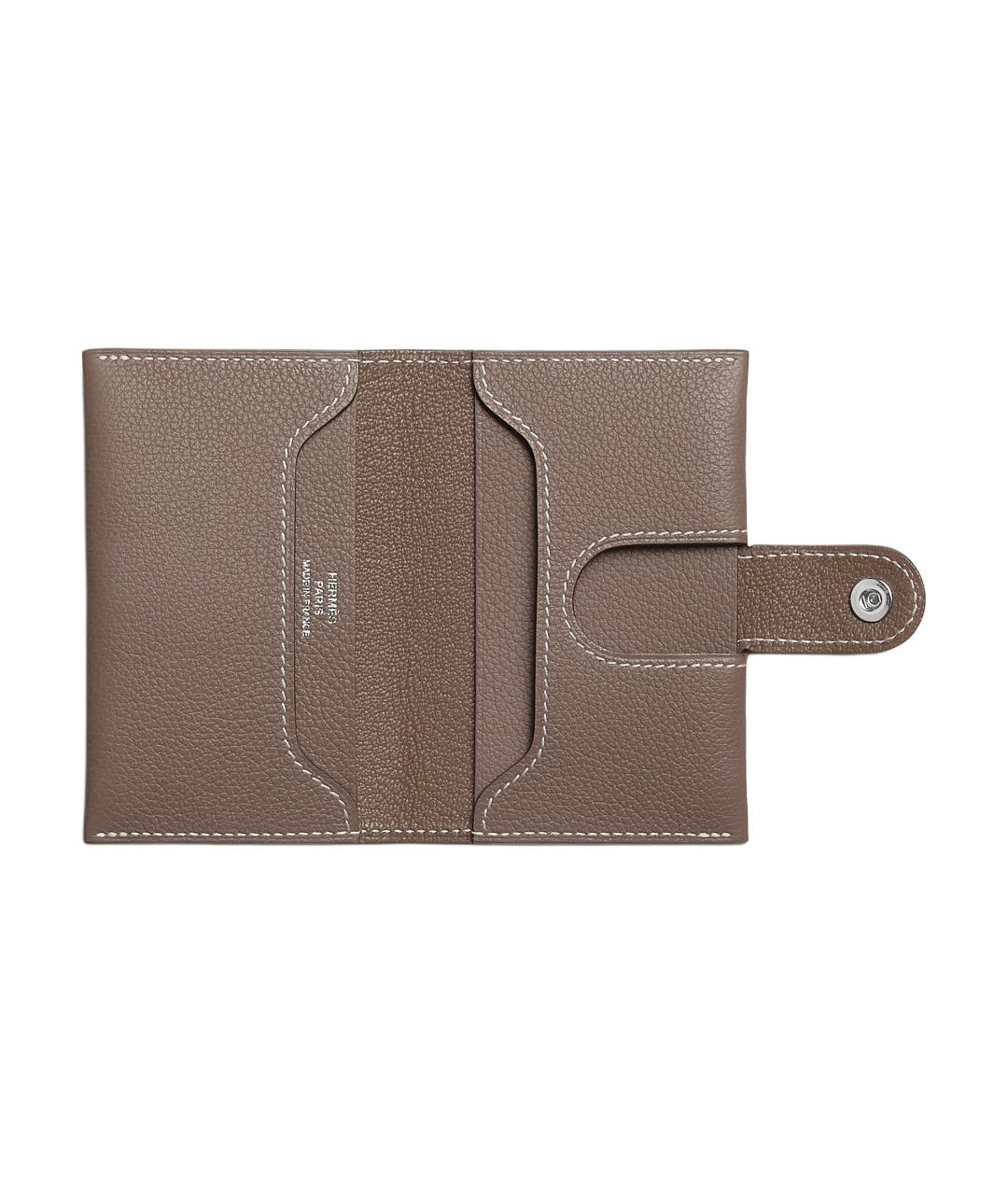 HERMES Коричневый кожаный кардхолдер, фото 2