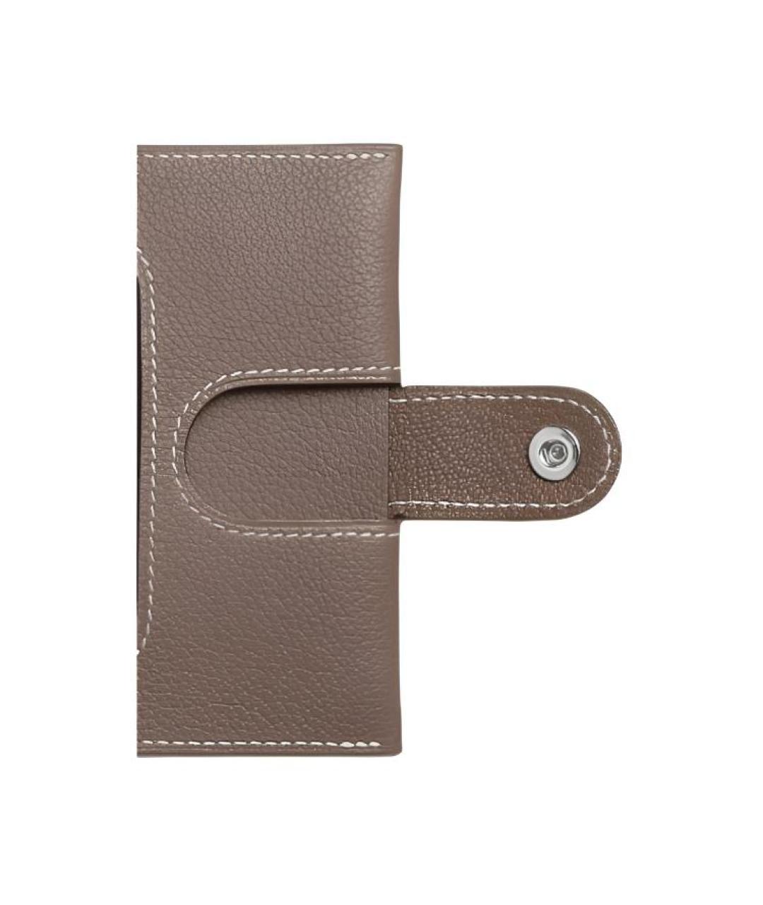 HERMES Коричневый кожаный кардхолдер, фото 4