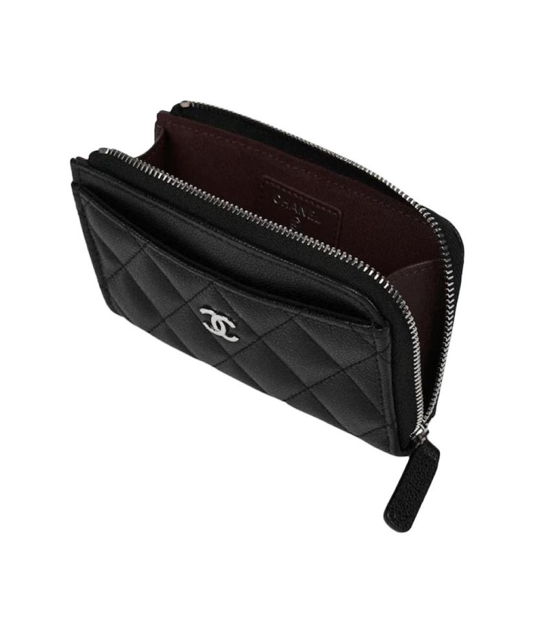 CHANEL Черный кожаный кардхолдер, фото 3