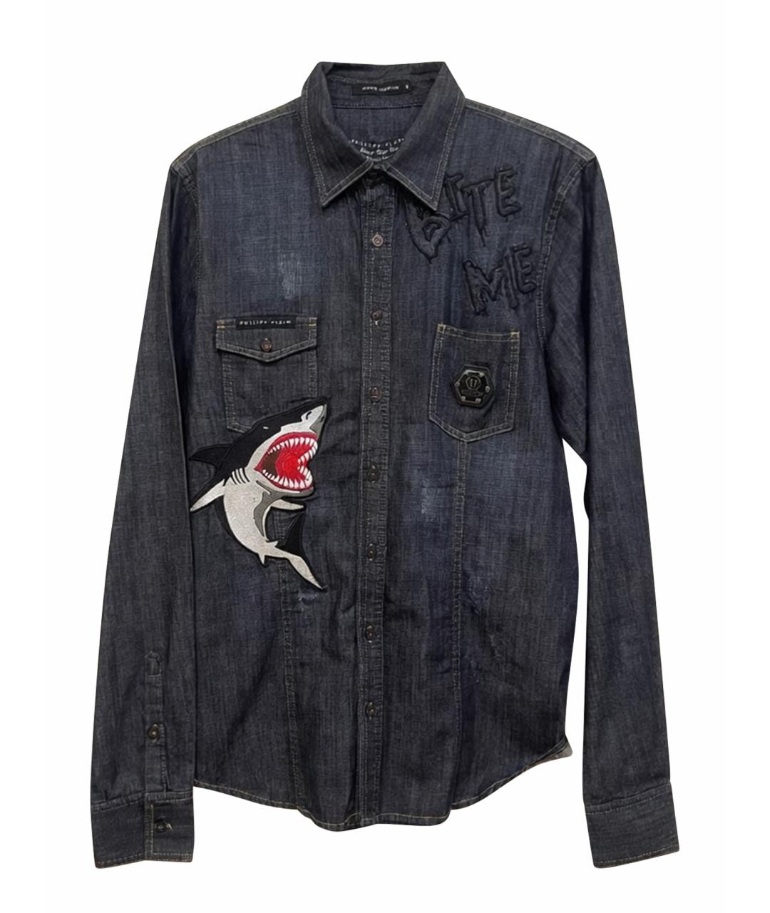 PHILIPP PLEIN Темно-синяя кэжуал рубашка, фото 1