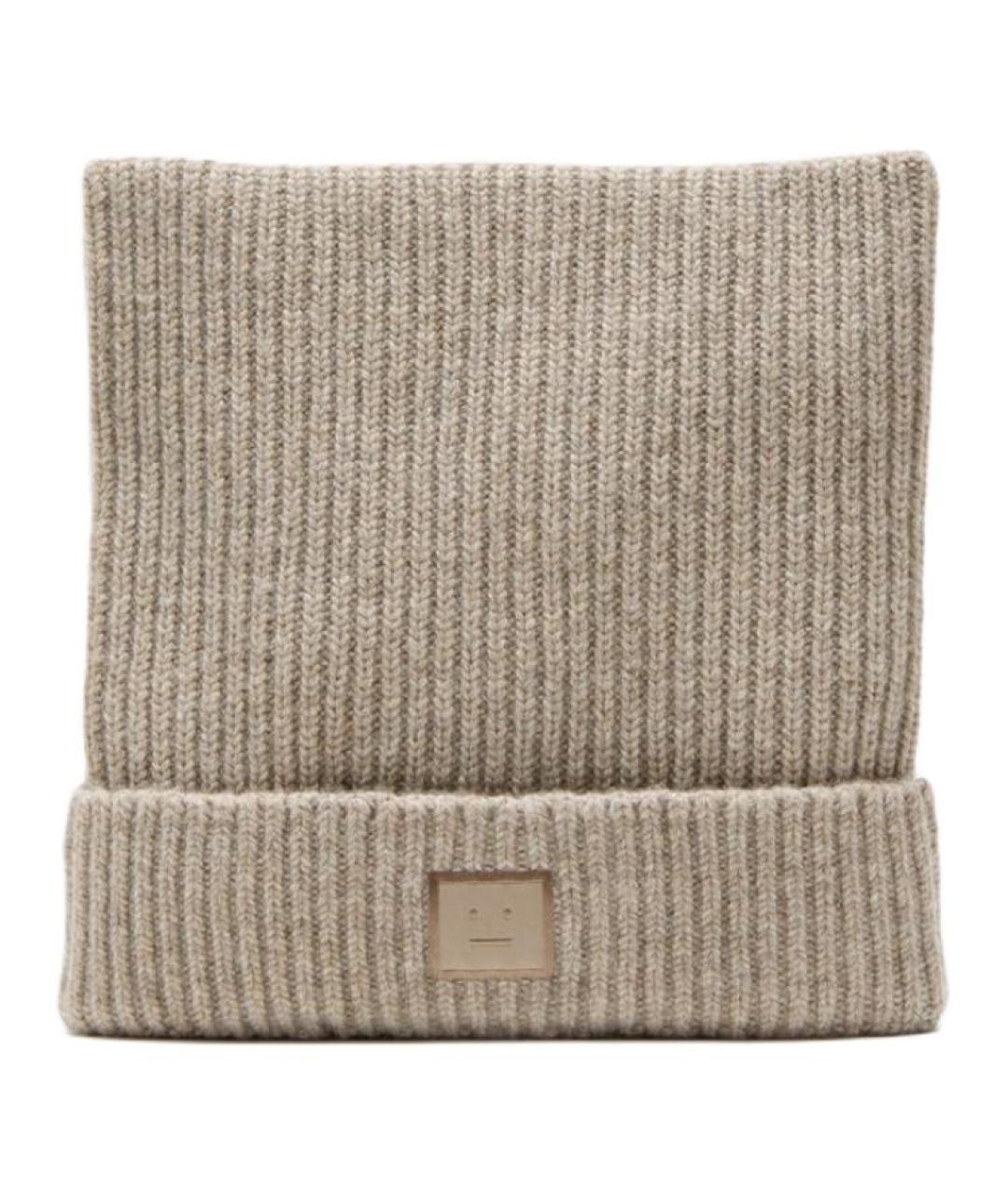 ACNE STUDIOS Бежевая шерстяная шапка, фото 1