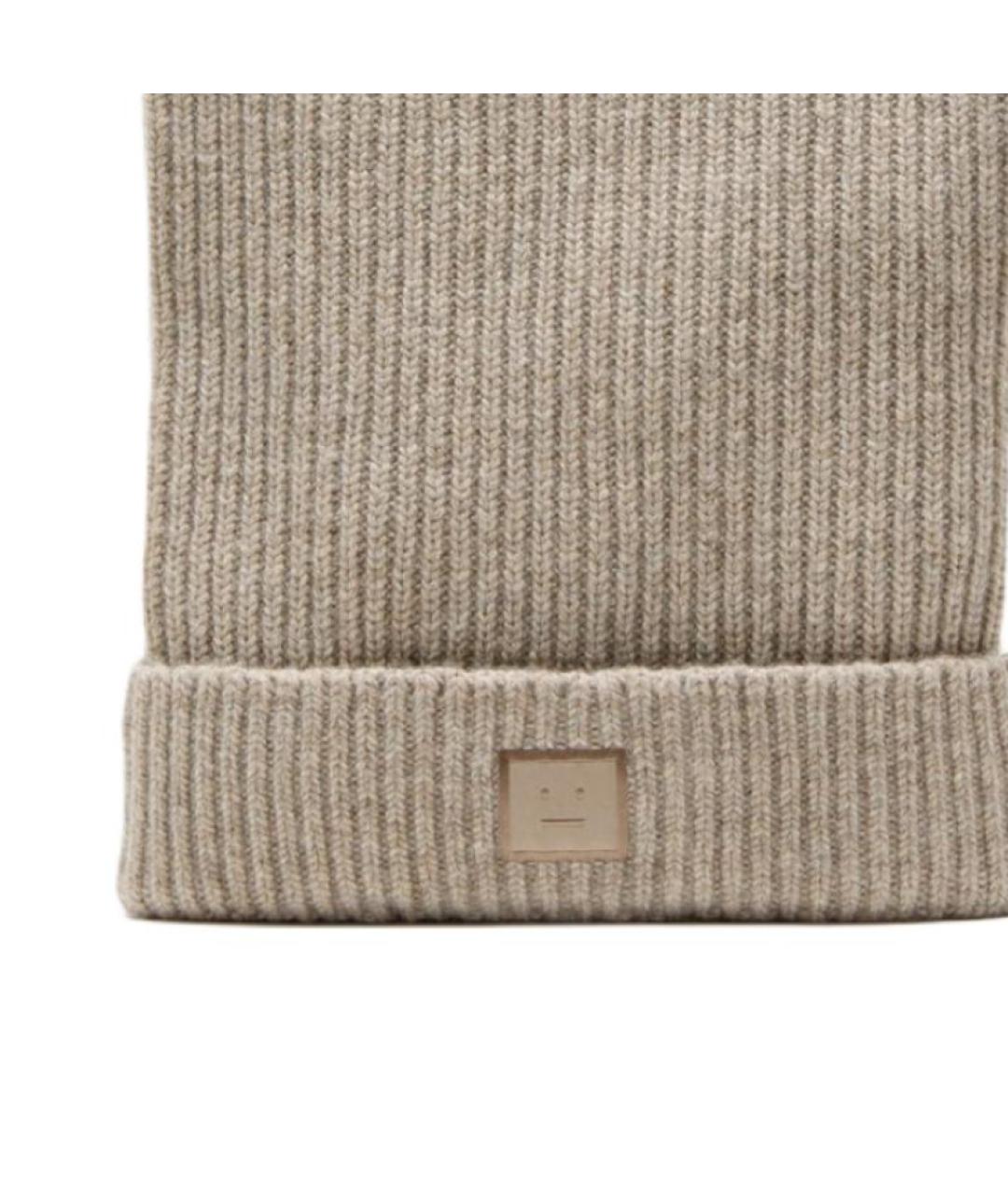 ACNE STUDIOS Бежевая шерстяная шапка, фото 2