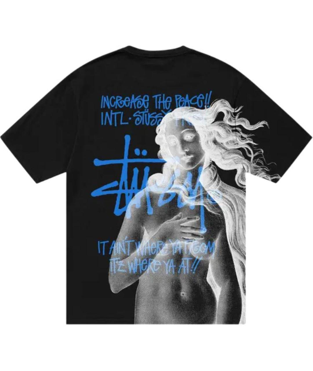 STUSSY Черная футболка, фото 2