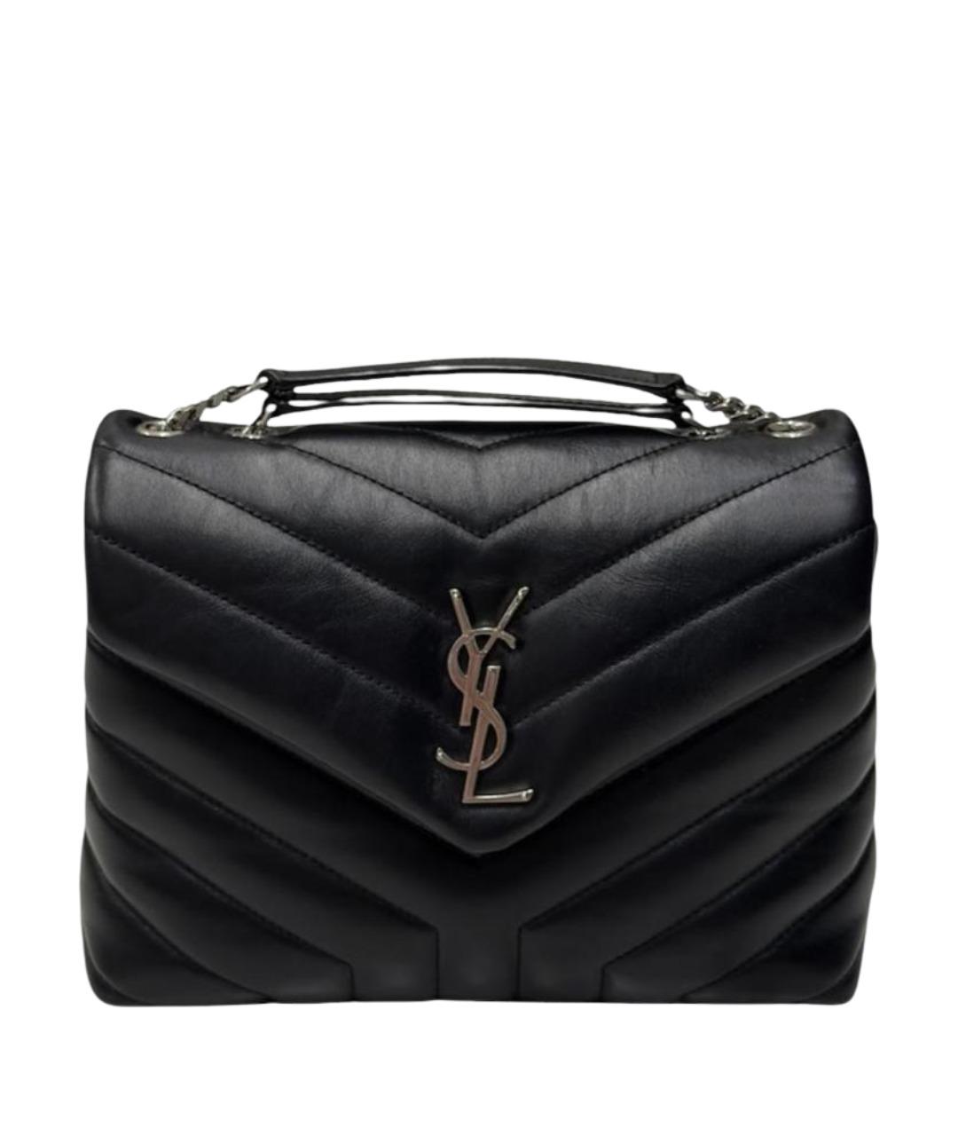 SAINT LAURENT Черная кожаная сумка через плечо, фото 1